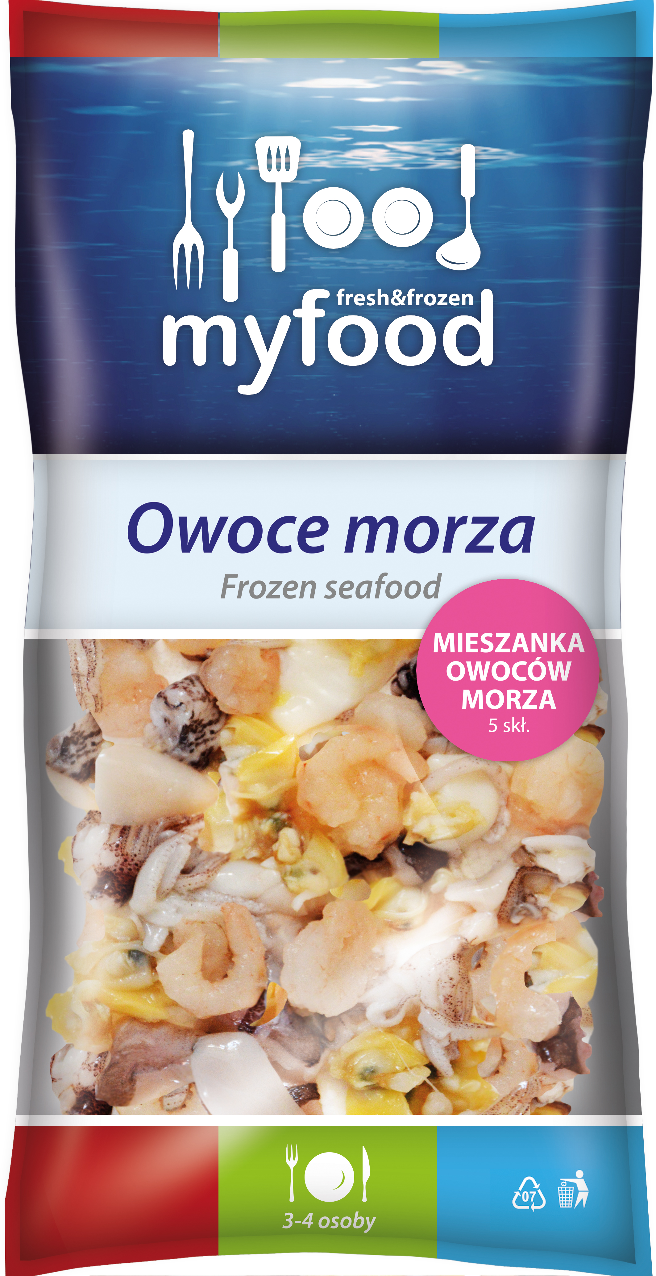 Myfood Mieszanka Owoców Morza 5 Skł., Glazura: 14%, 800 G/931 G