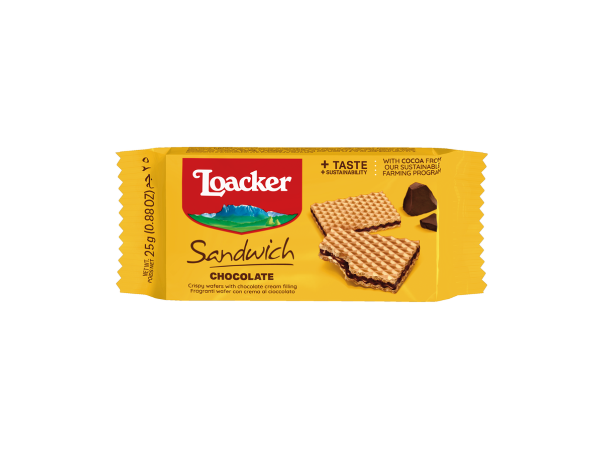 Loacker Sandwich Wafelek Czekoladowy 25G