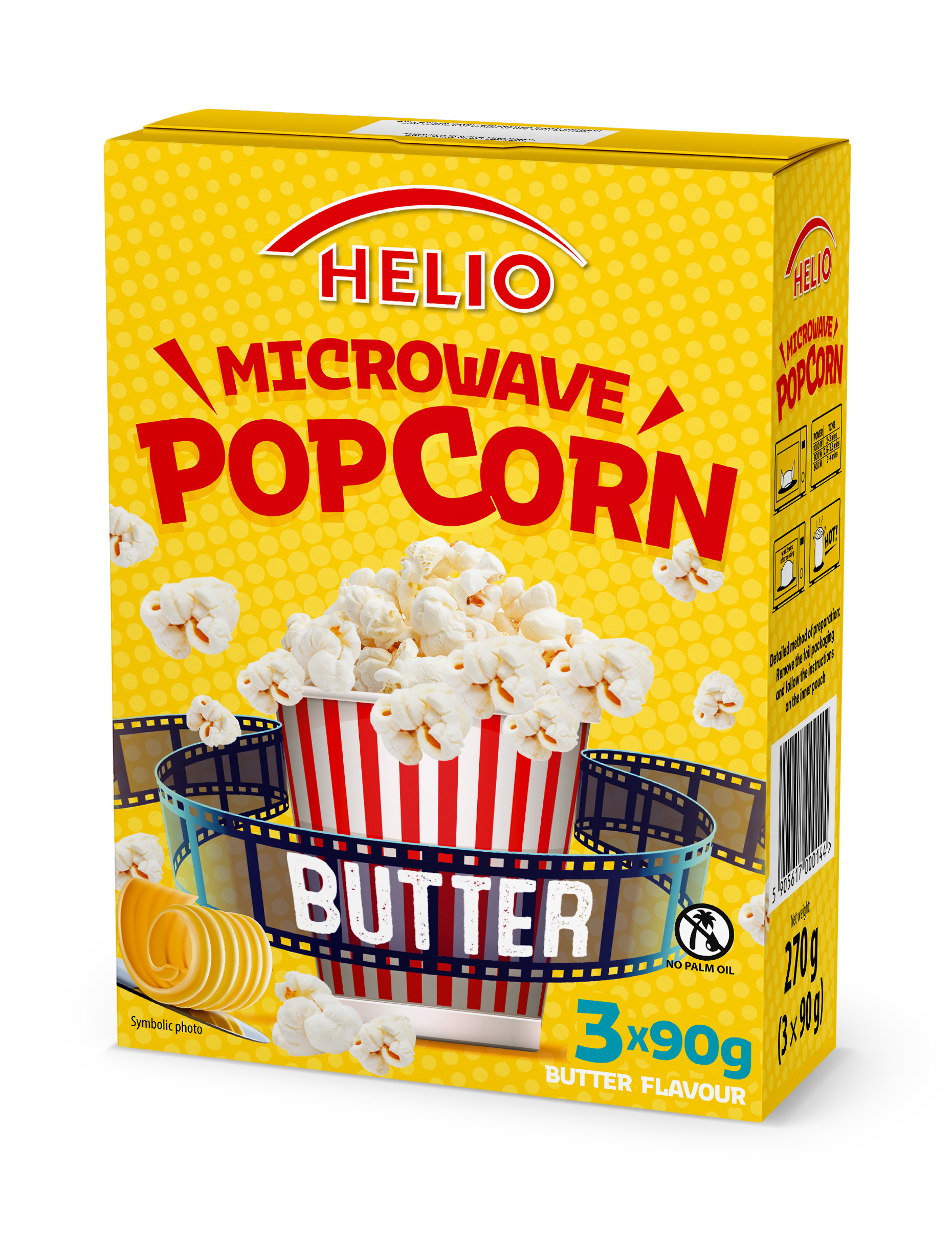 Microwave Popcorn Butter 3 X 90 G Helio