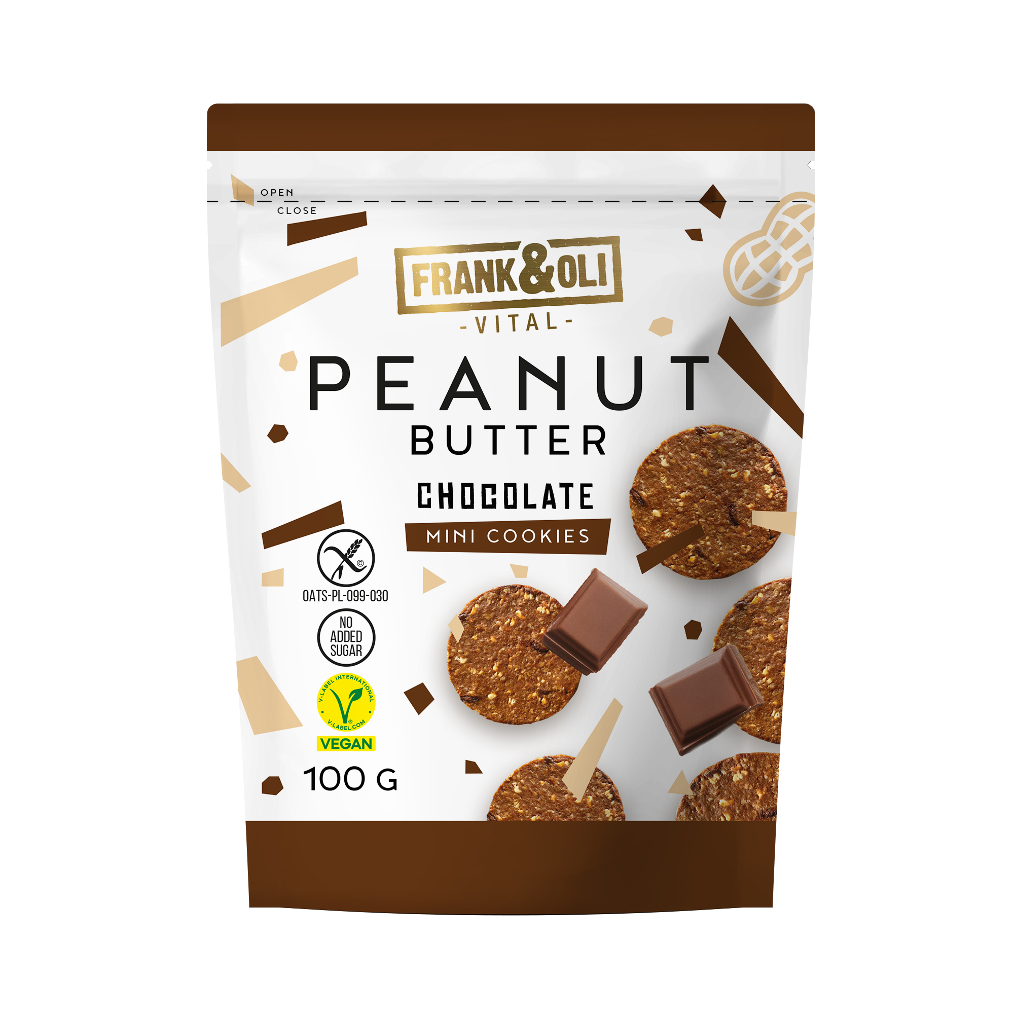 Frank & Oli Mini Ciasteczka Peanut Butter Czekoladowe 100G
