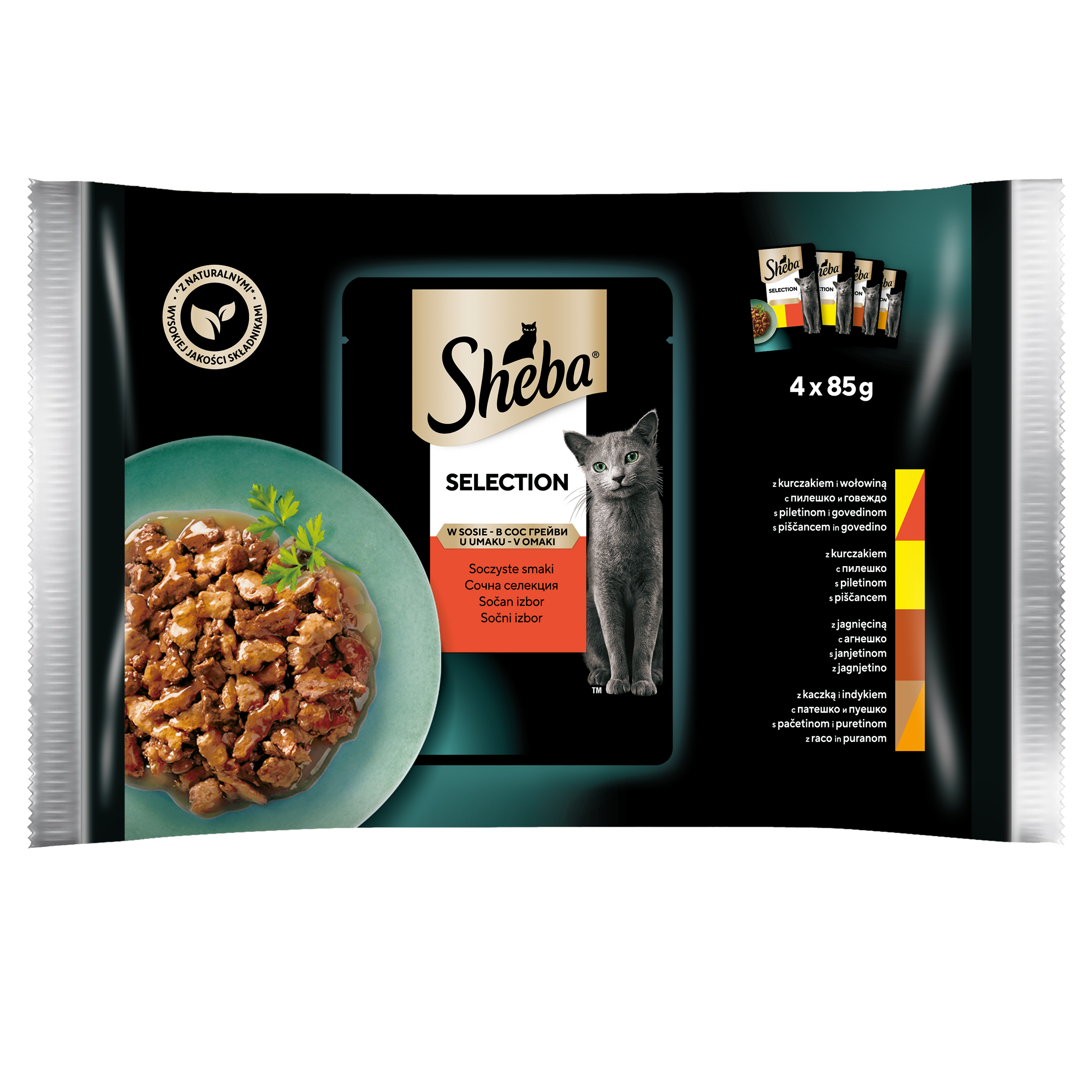 Sheba Selection In Sauce Soczyste Smaki 4X85G