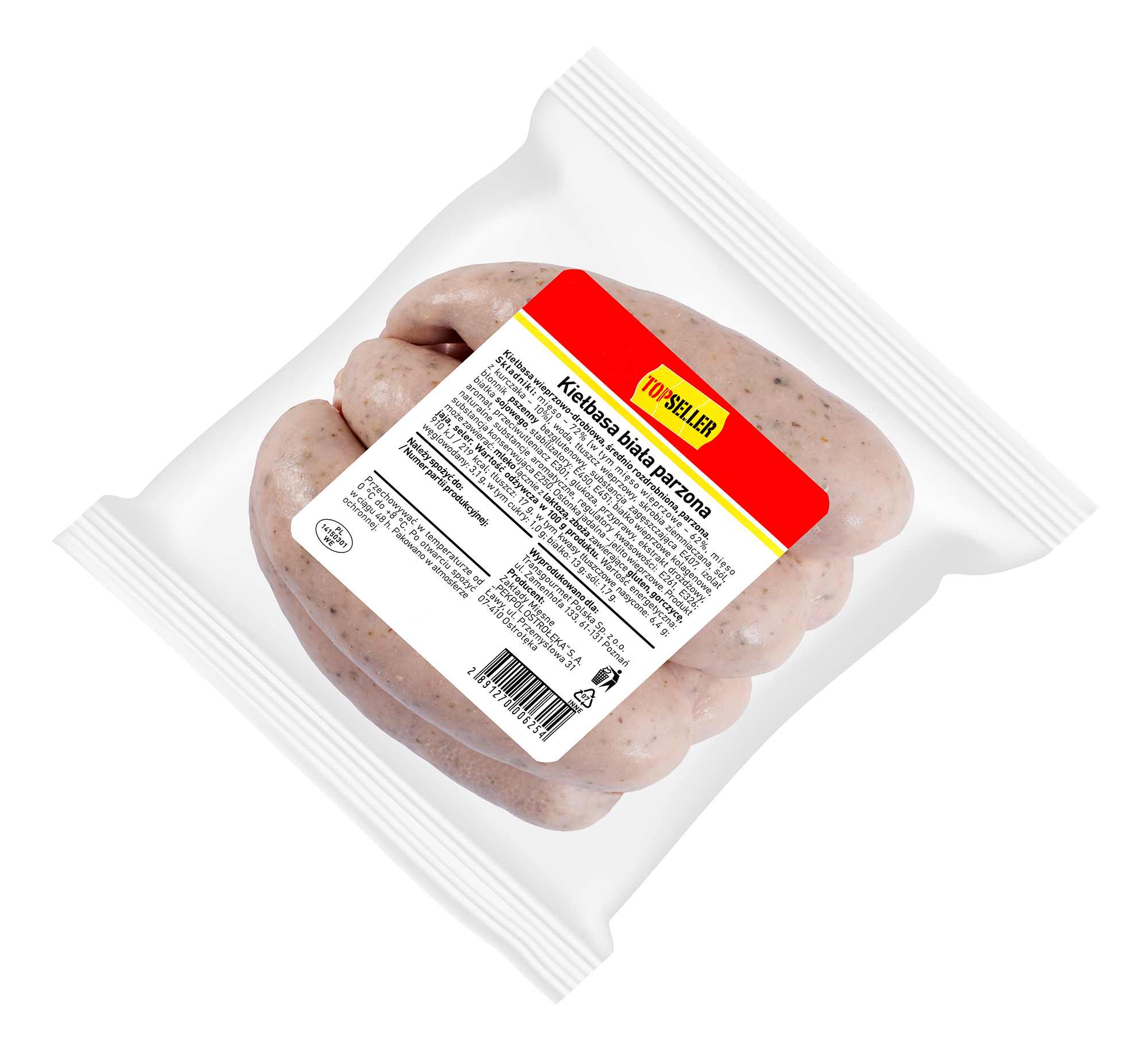 Topseller Kiełbasa Biała Parzona 600G