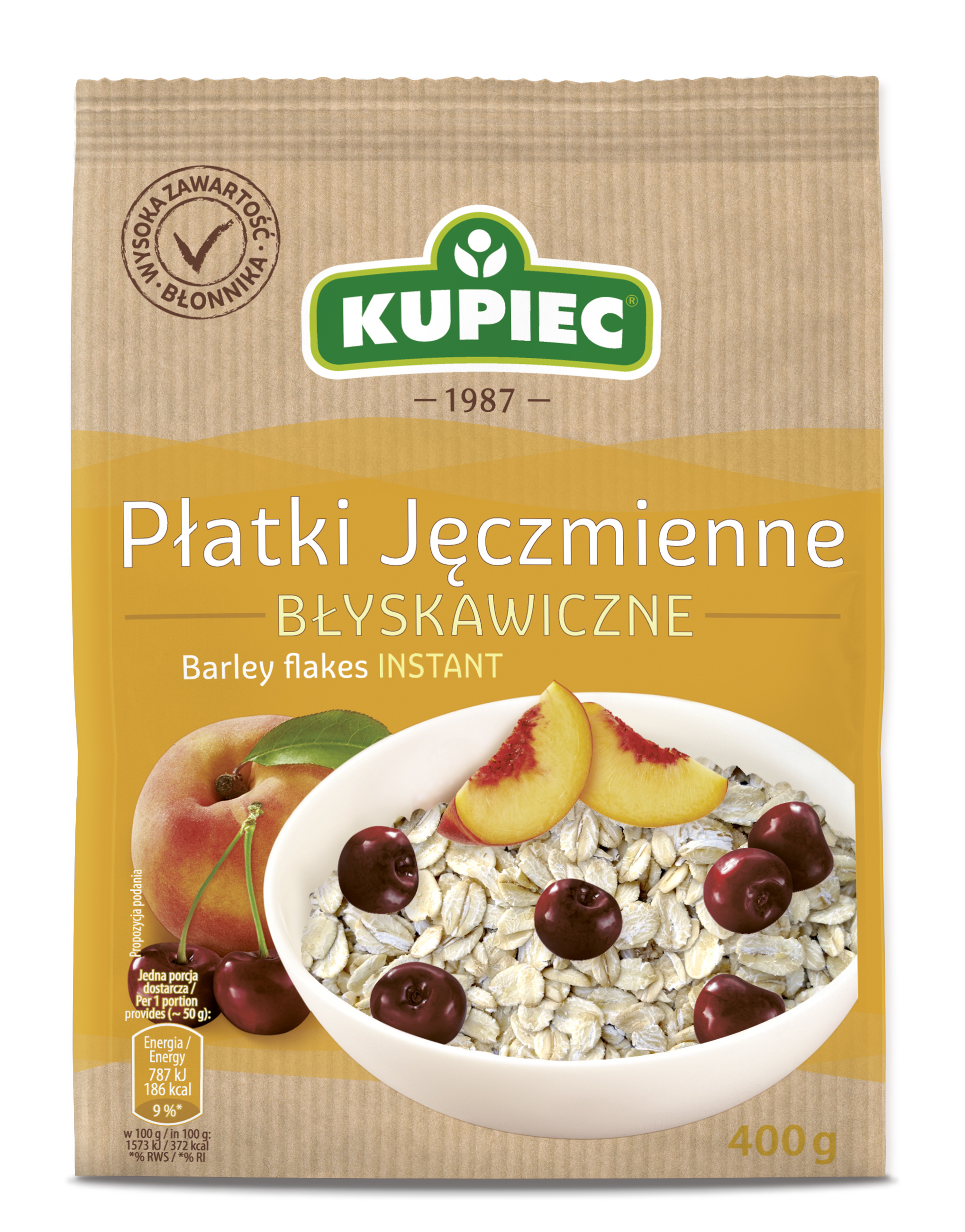 Kupiec Płatki Jęczmienne Błyskawiczne 400 G