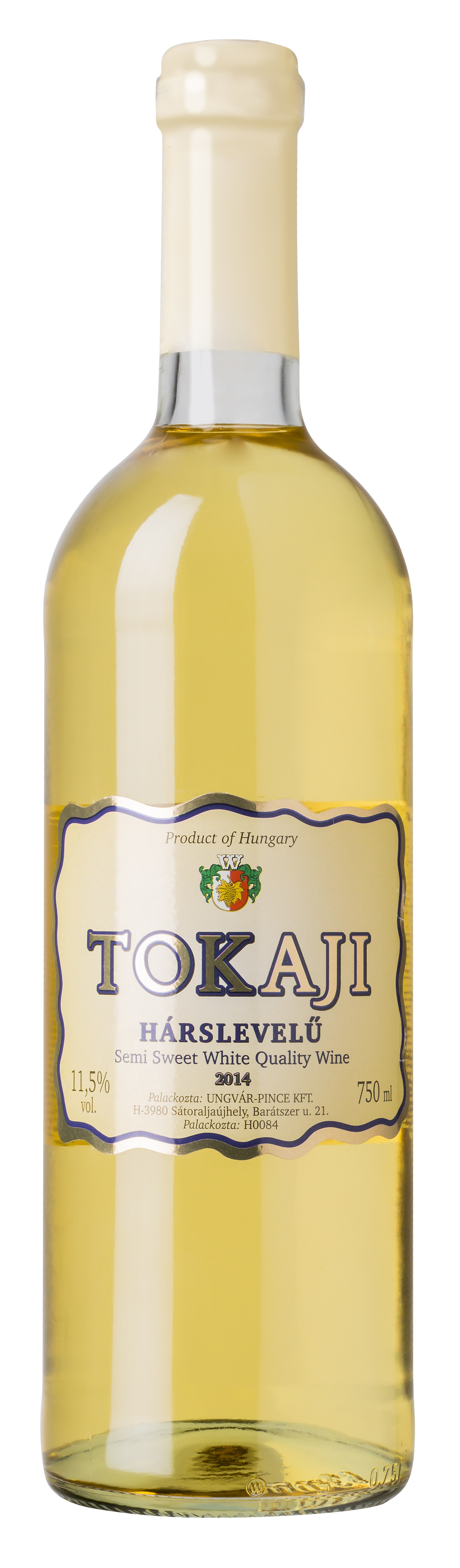 Wino Tokaj Harslevelu Białe Półsłodkie 750 Ml