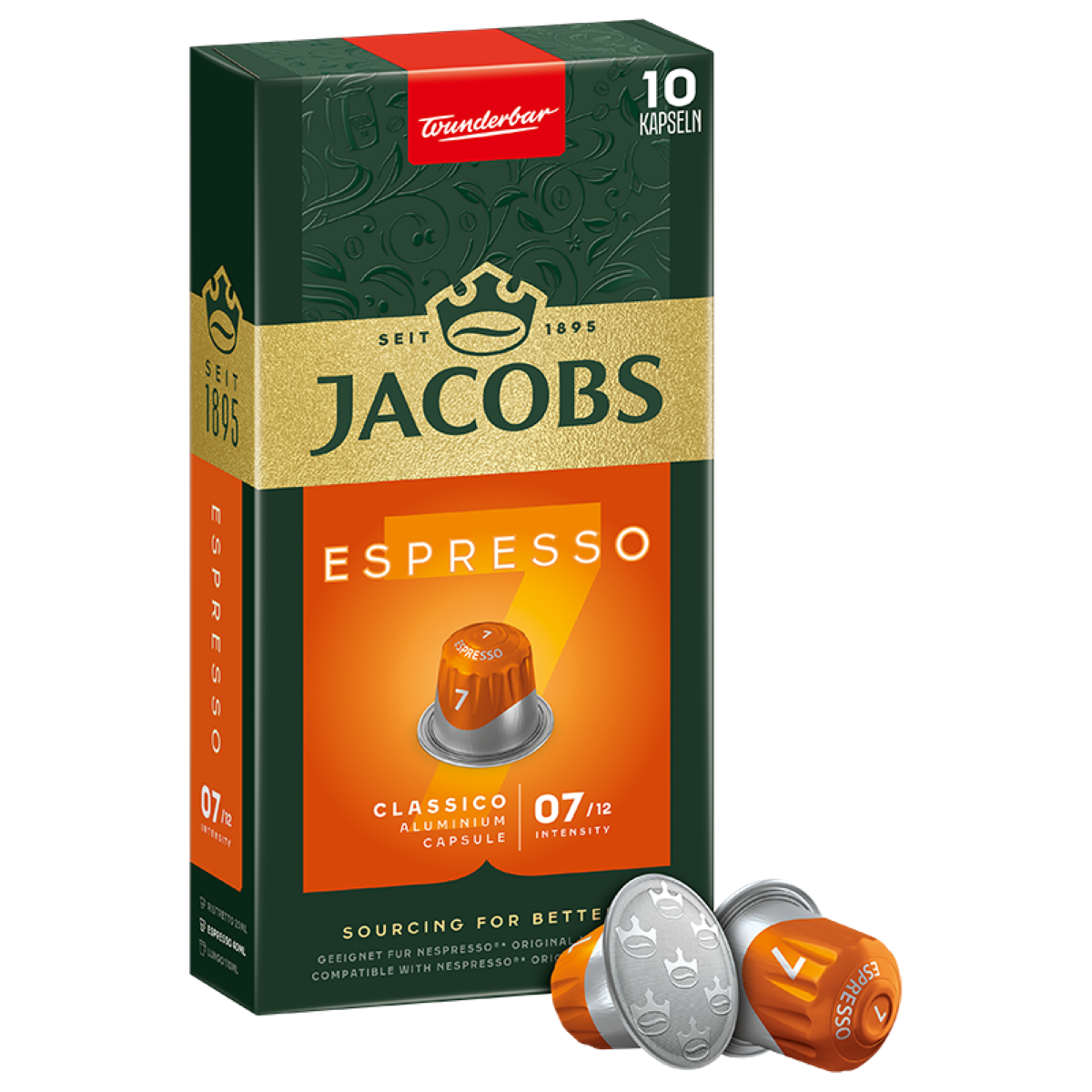 Jacobs Espresso Classico 7 Kawa Mielona 10 Kapsułek 52 G