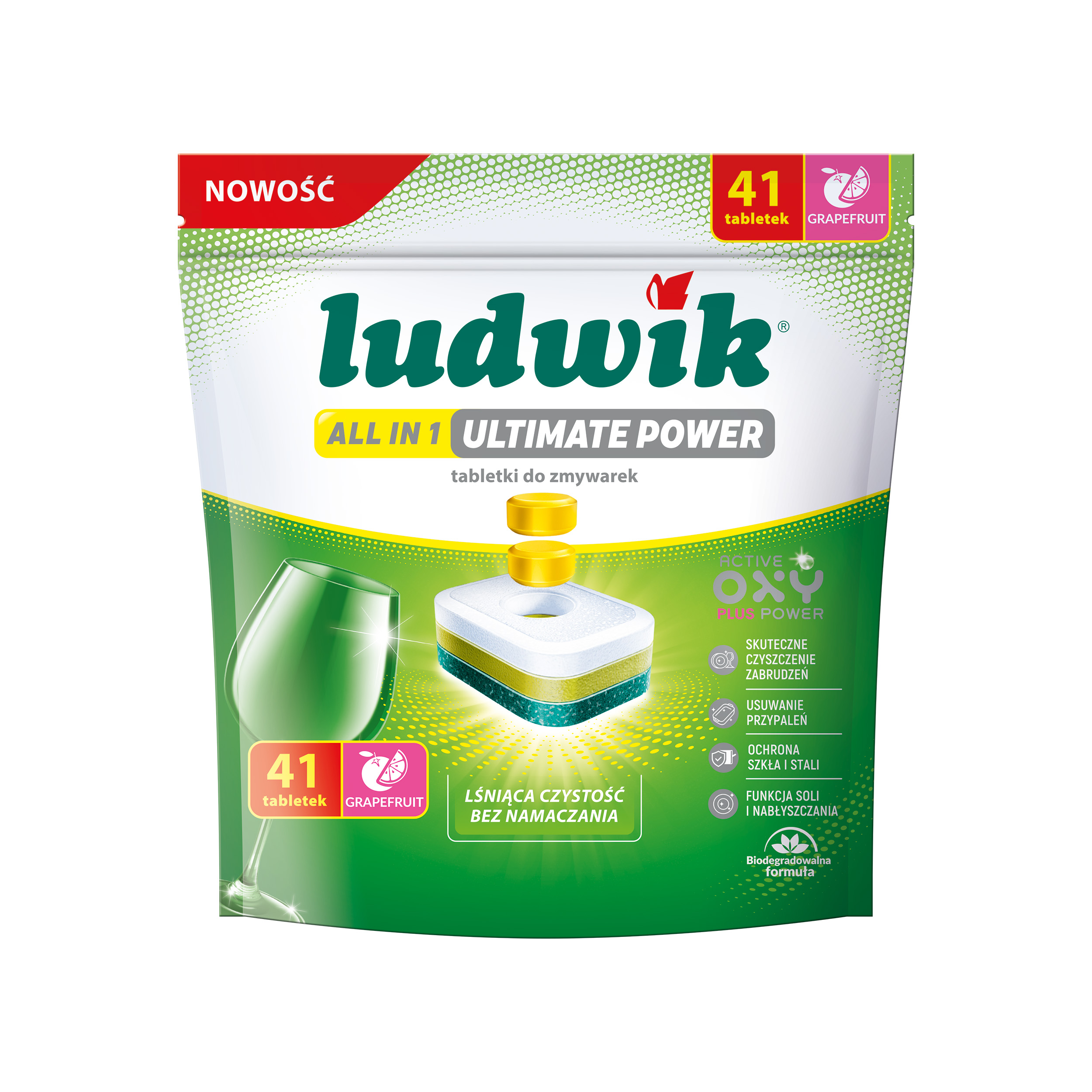 Ludwik Tabletki Do Zmywarek All In 1 Ultimate Power 41 Szt. Grapefruit