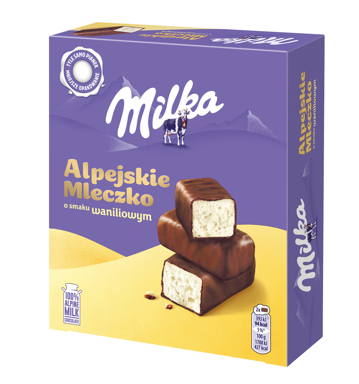 Milka Alpejskie Mleczko Waniliowe 330G