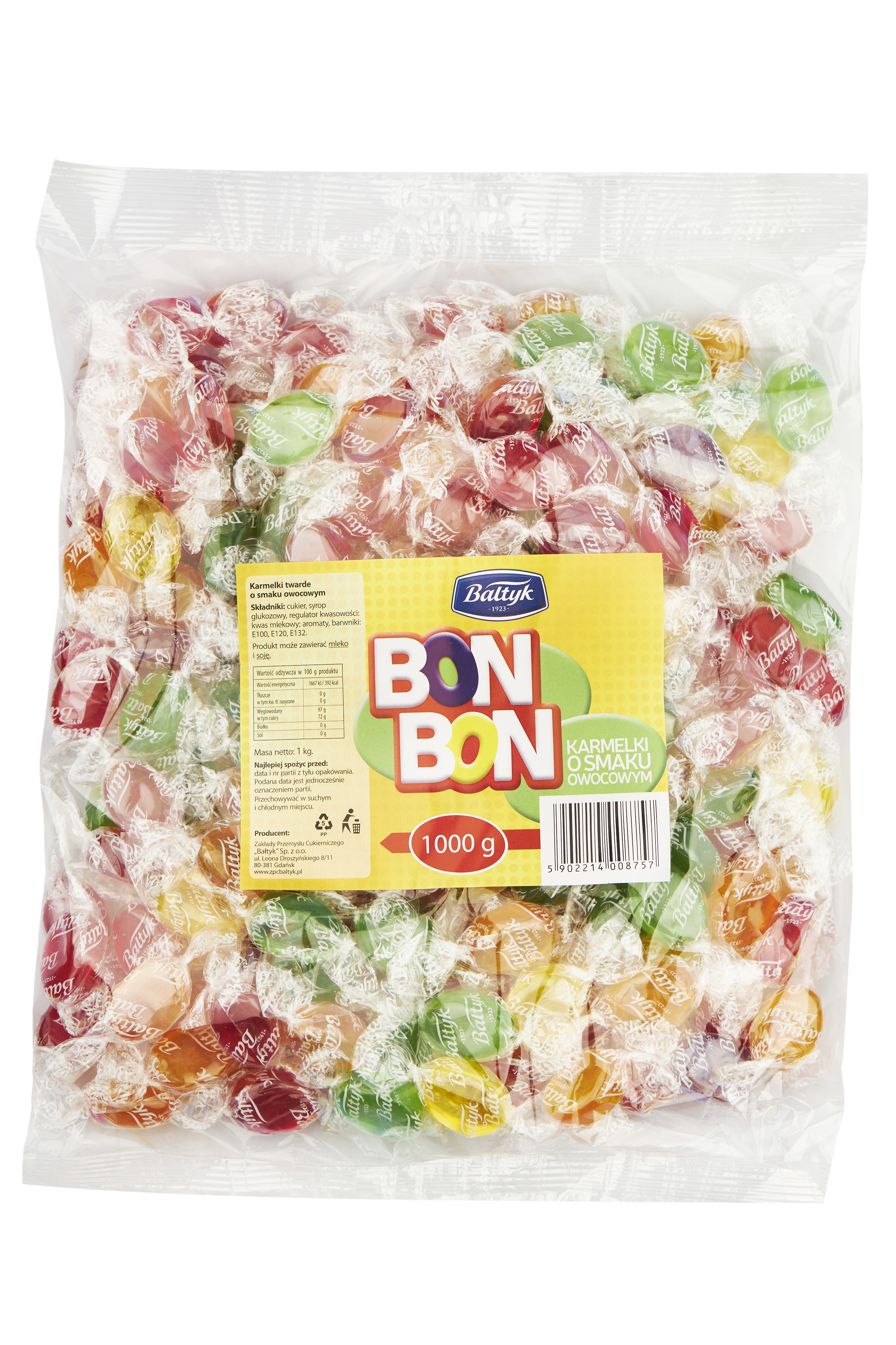 Bałtyk Bon Bon Karmelki O Smaku Owocowym 1000 G