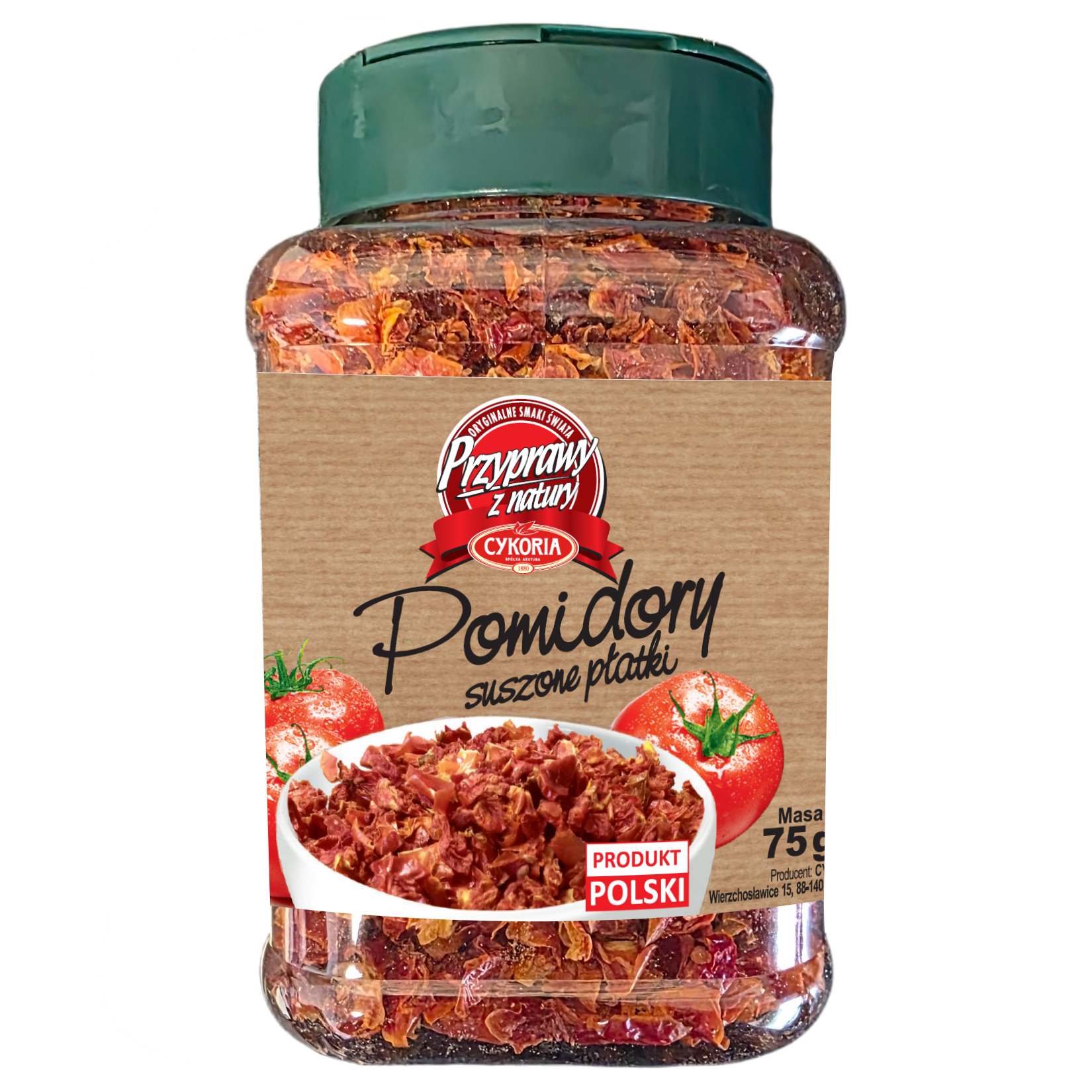 Pomidory Suszone Płatki Cykoria 75G