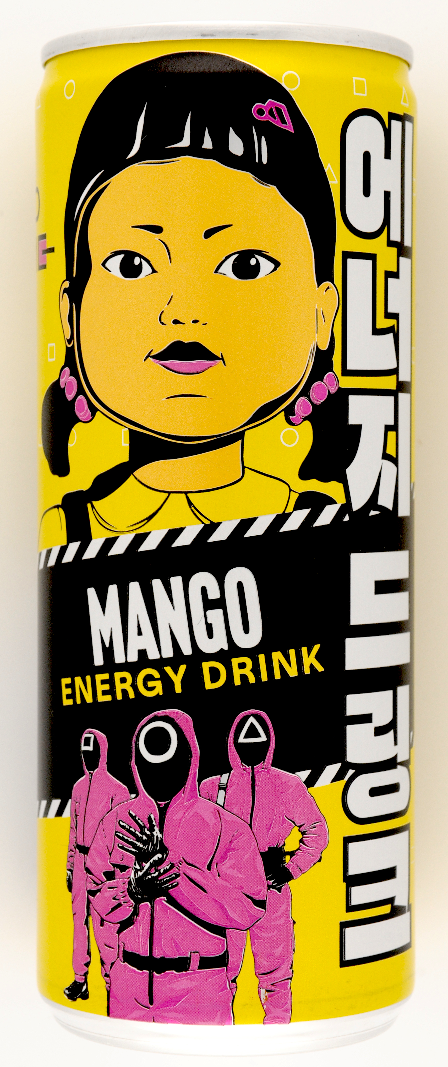 Squid Game, Napój Energetyczny Gazowany O Smaku Mango Z Tauryną, Kofeiną I Dodatkiem Witamin 250 Ml.