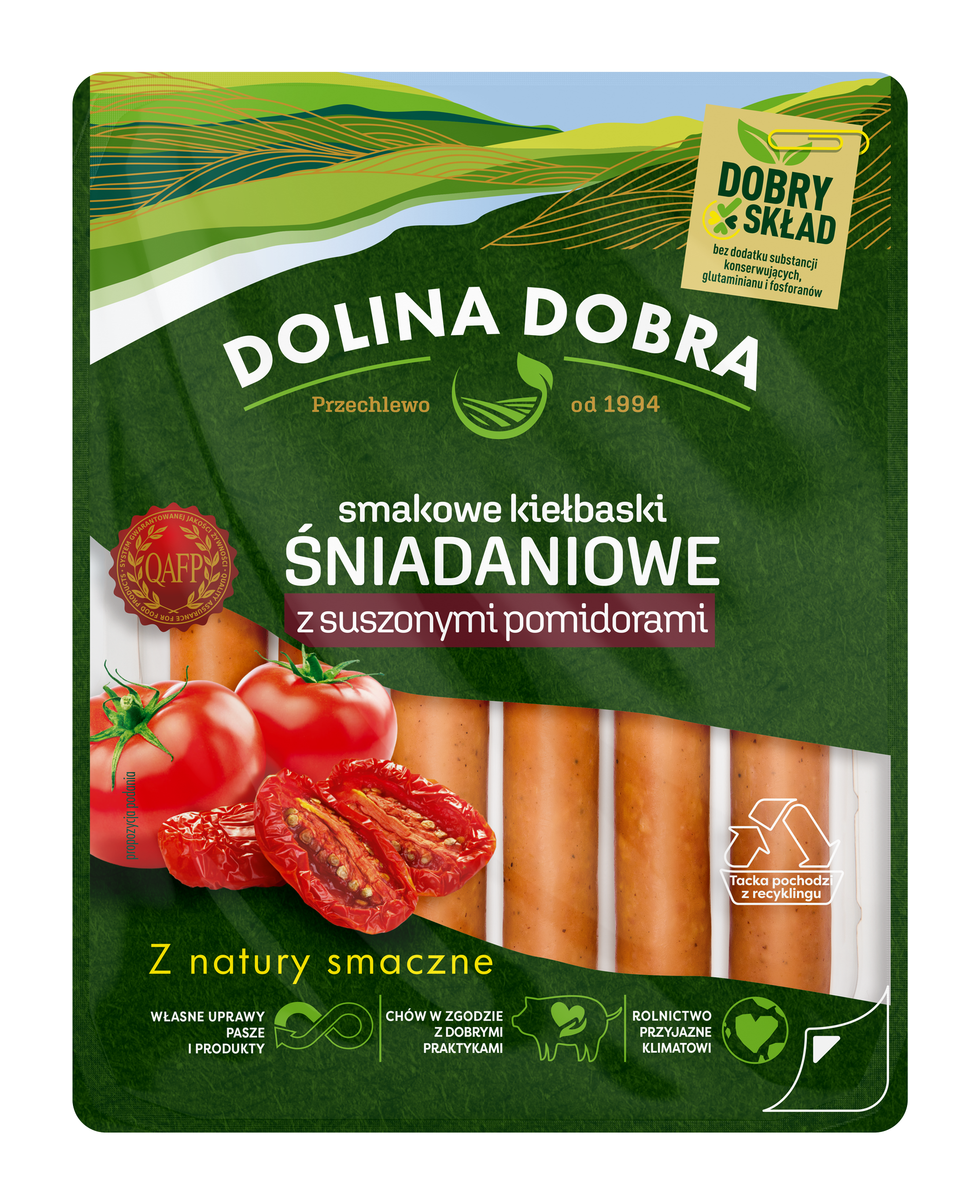 Smakowe Kiełbaski Śniadaniowe Z Suszonymi Pomidorami 200 G Dolina Dobra