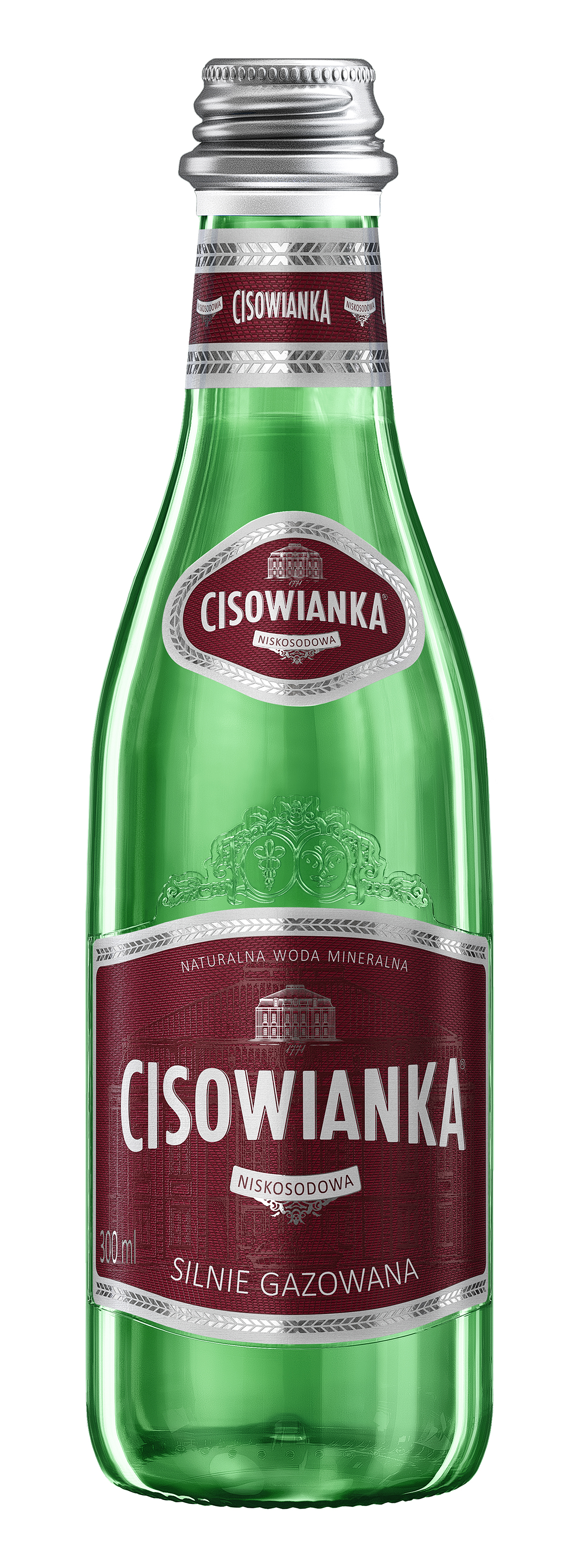 Naturalna Woda Mineralna Cisowianka Silnie Gazowana, Szkło 300Ml