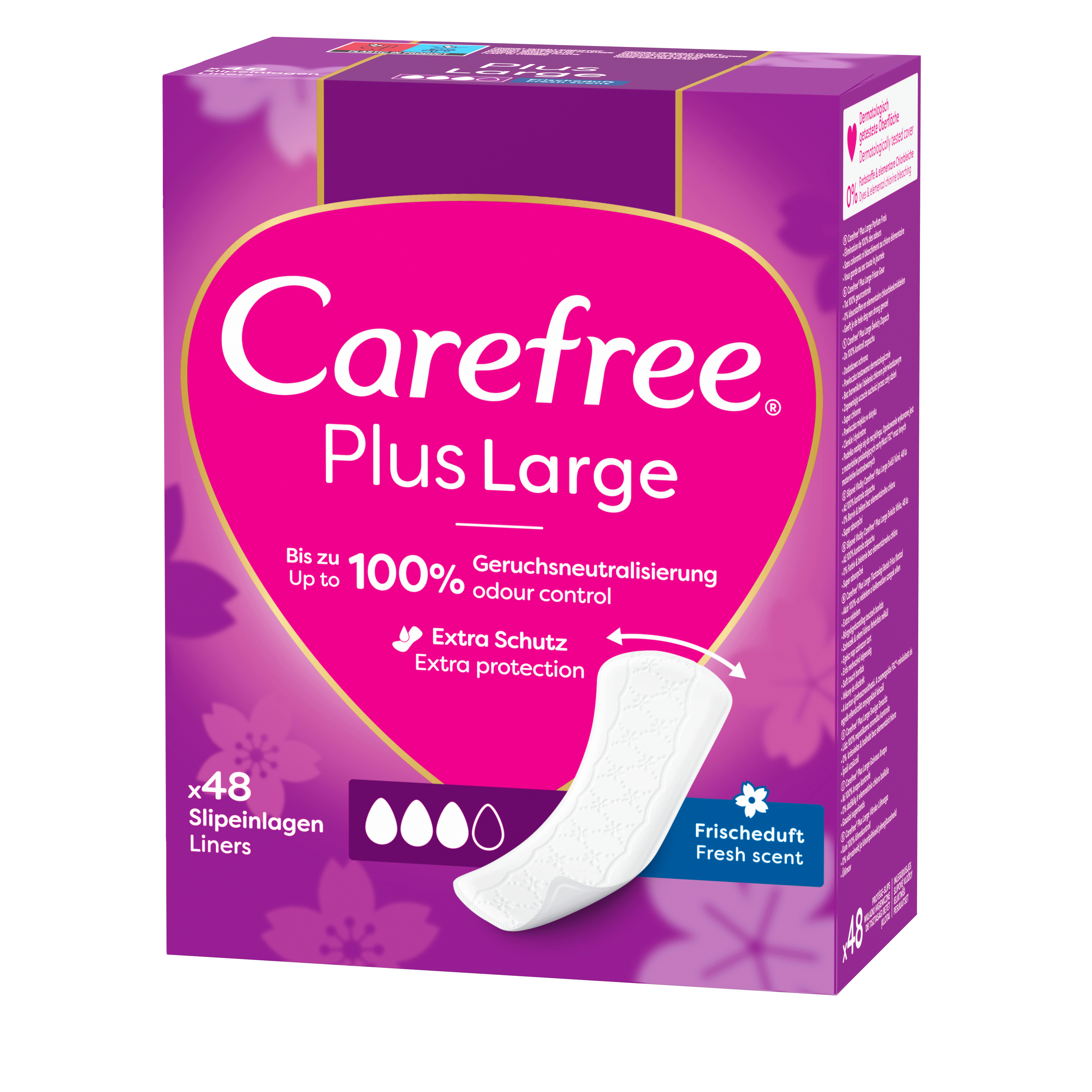 Carefree Plus Large Fresh Scent, Wkładki Higieniczne 48 Szt.