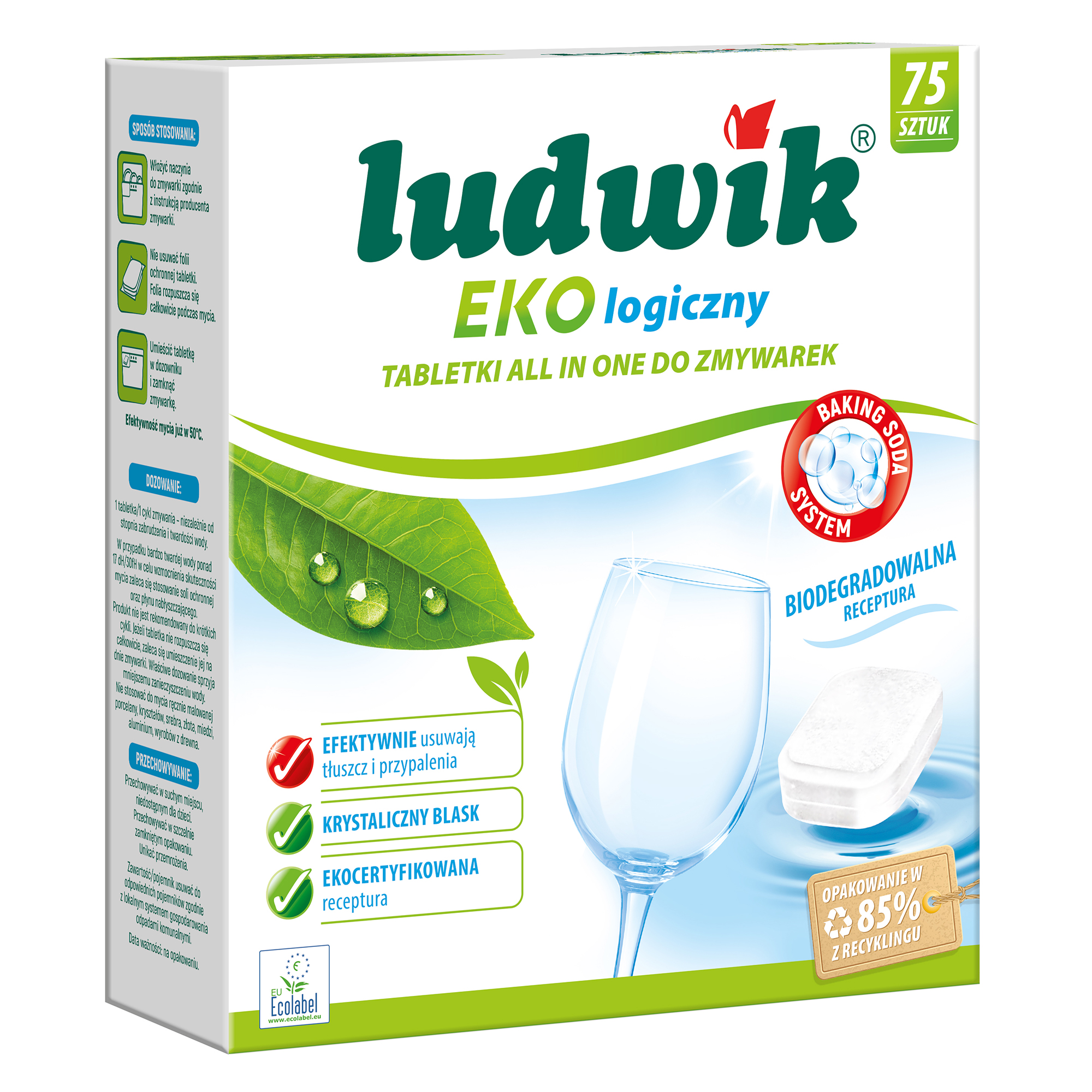 Ludwik Ekologiczny All In One Tabletki Do Zmywarek 75 Szt.