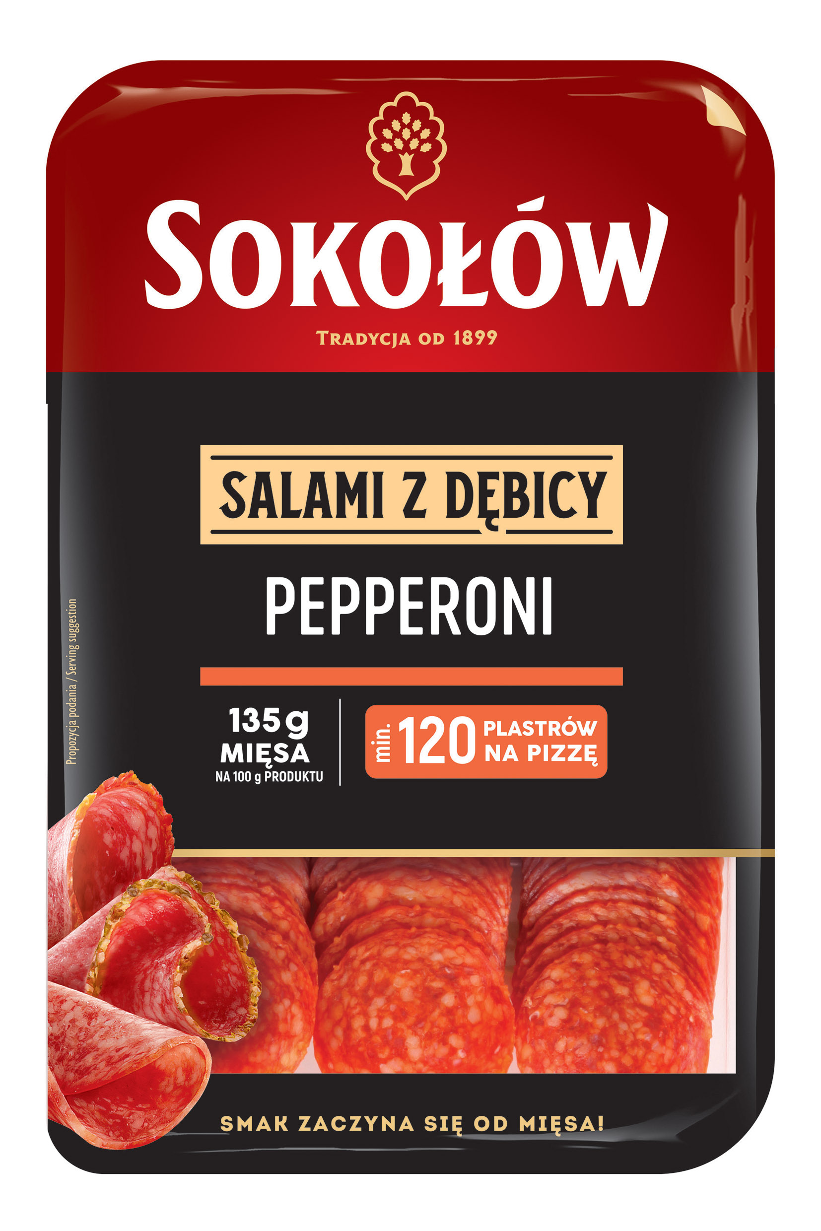 Salami Peperoni Plastry 100 G Sokołów