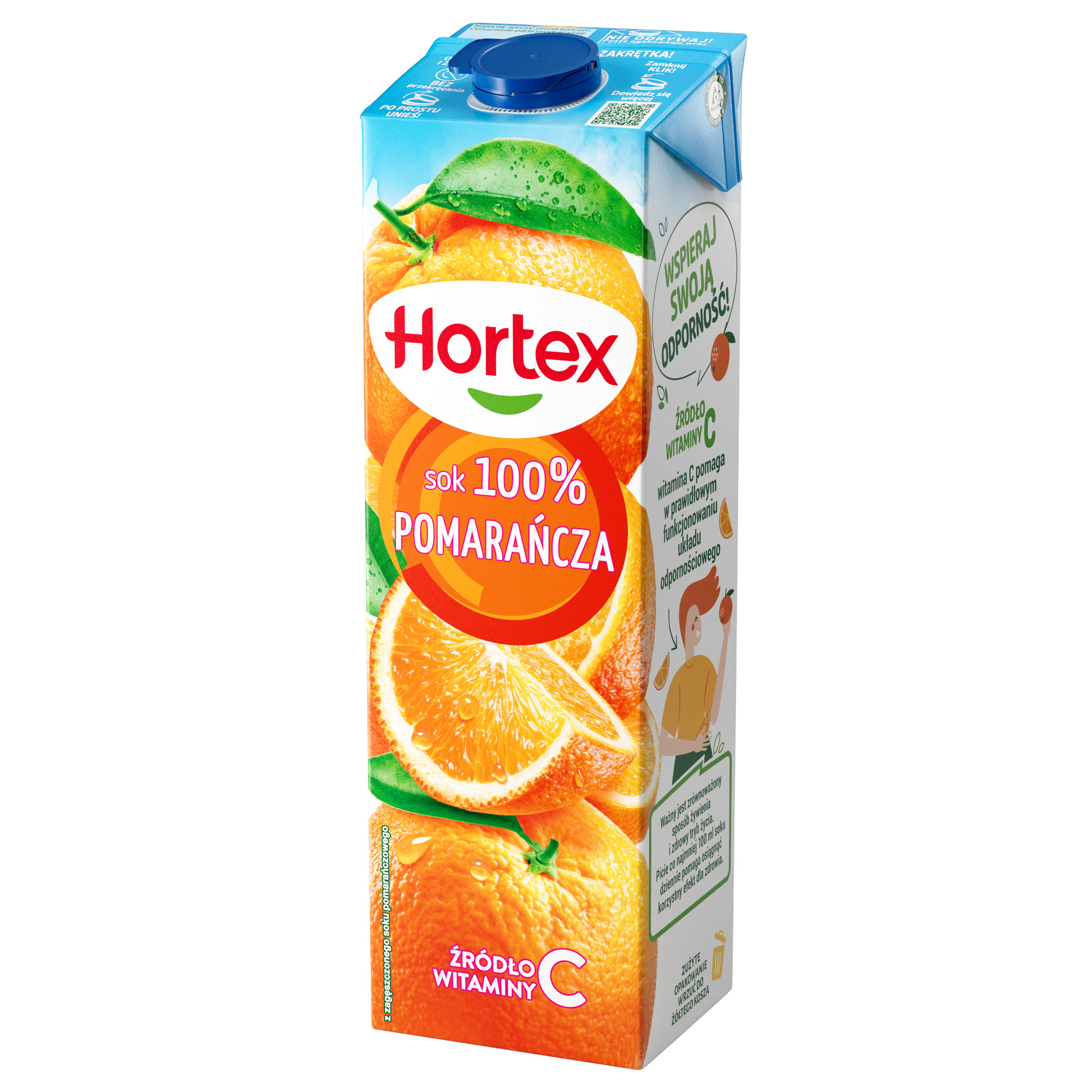 Hortex Sok 100% Pomarańcza Karton 1L