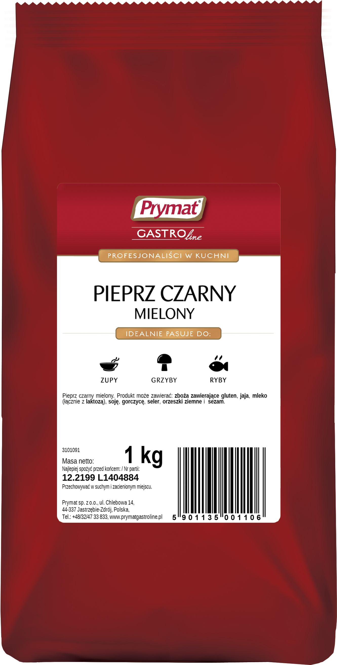 Pieprz Czarny Mielony 1Kg Prymat Gastroline