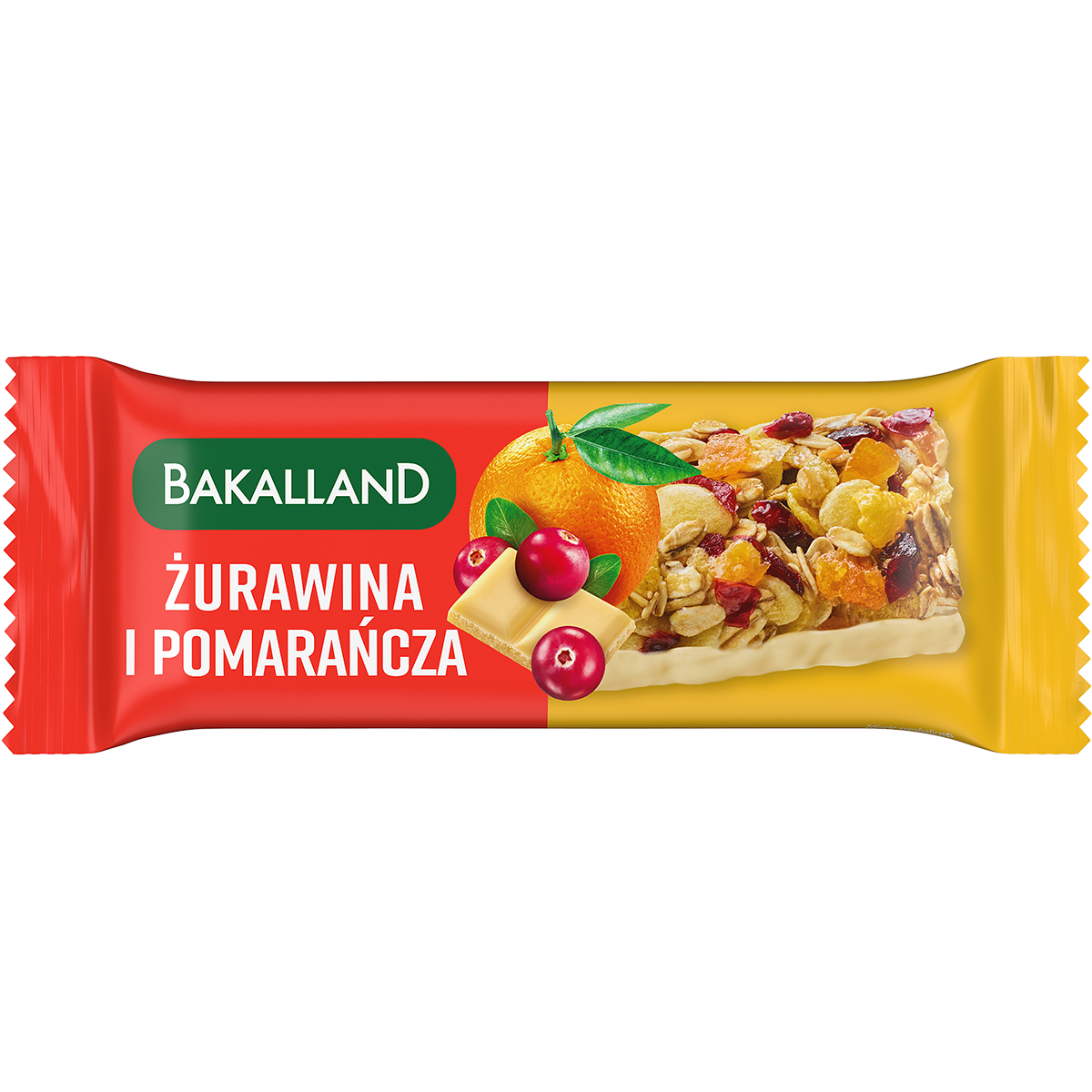 Bakalland Baton Zbożowy Żurawina I Pomarańcza 40G