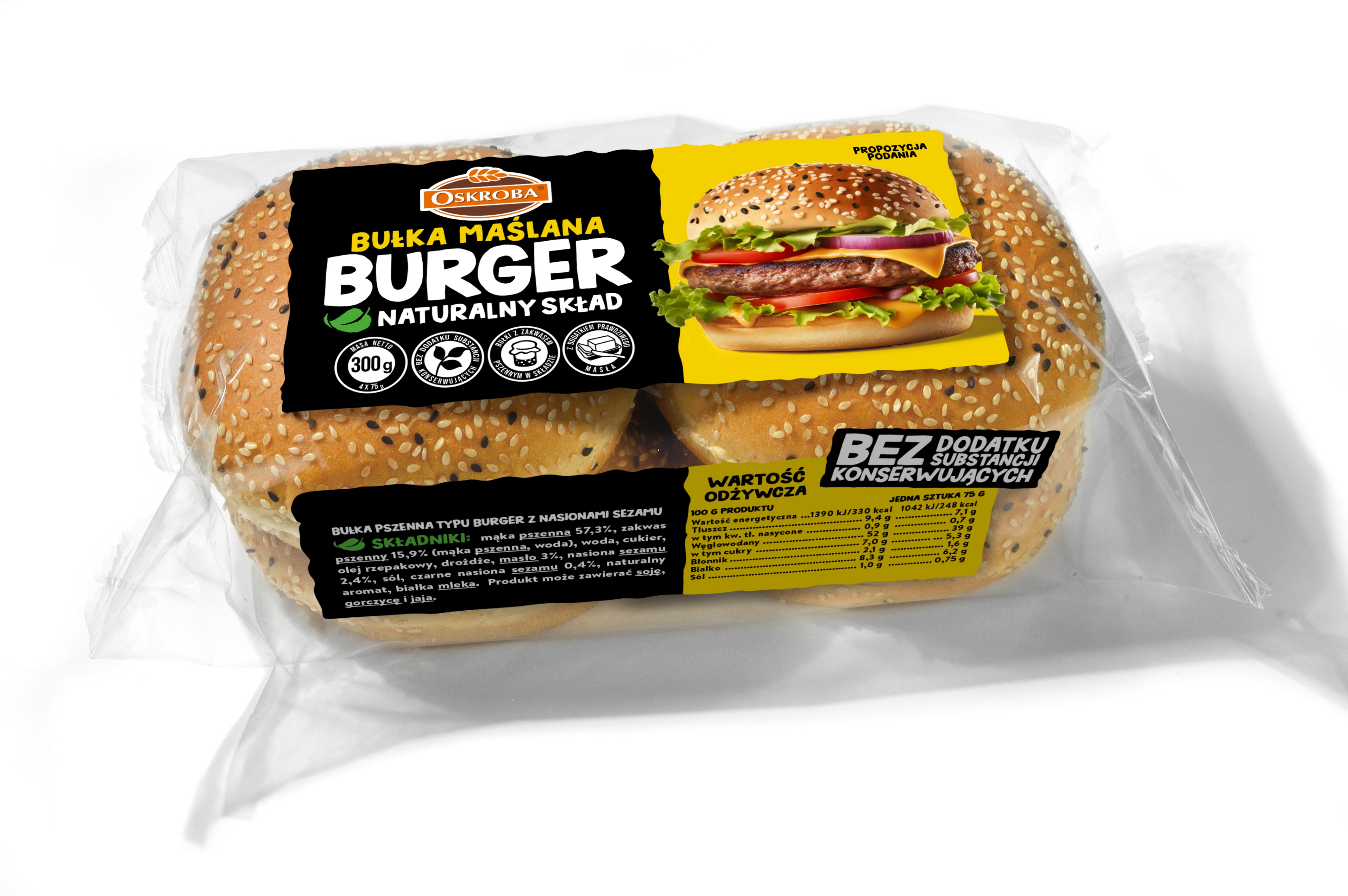 Oskroba Bułka Maślana Burger 300G