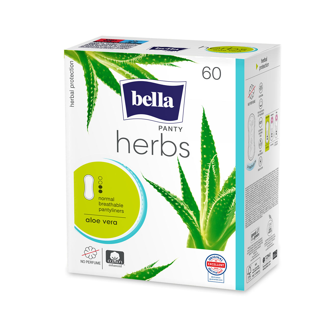 Wkładki Higieniczne Bella Herbs Aloe Vera Wzbogacone Aloesem 60 Szt.