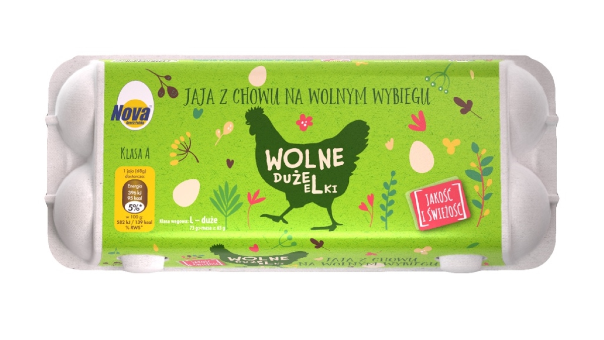 Nova Jaja Z Chowu Na Wolnym Wybiegu Klasa L X 10 Sztuk