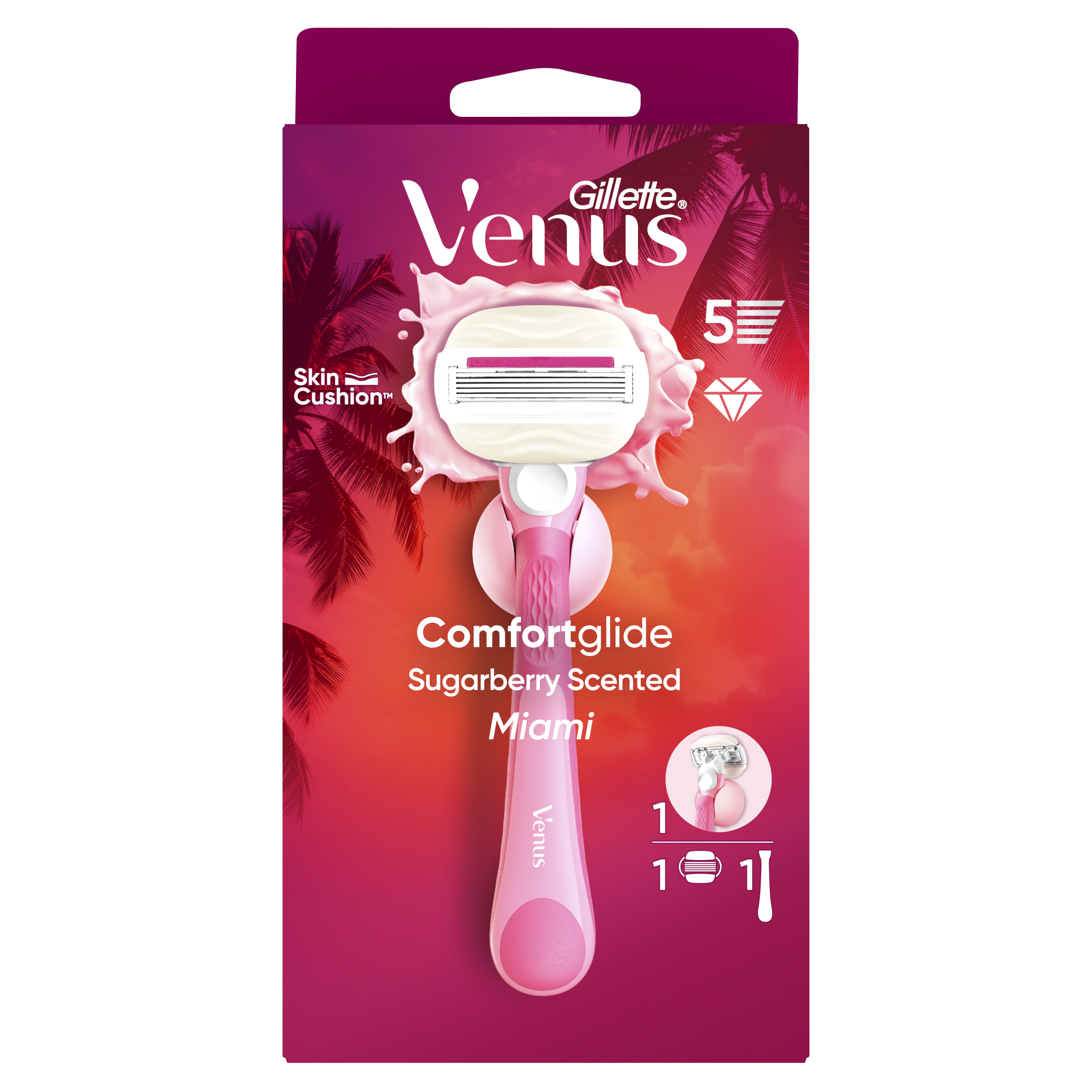 Gillette Venus Comfortglide Sugarberry Miami Pachnąca Maszynka Do Golenia Dla Kobiet