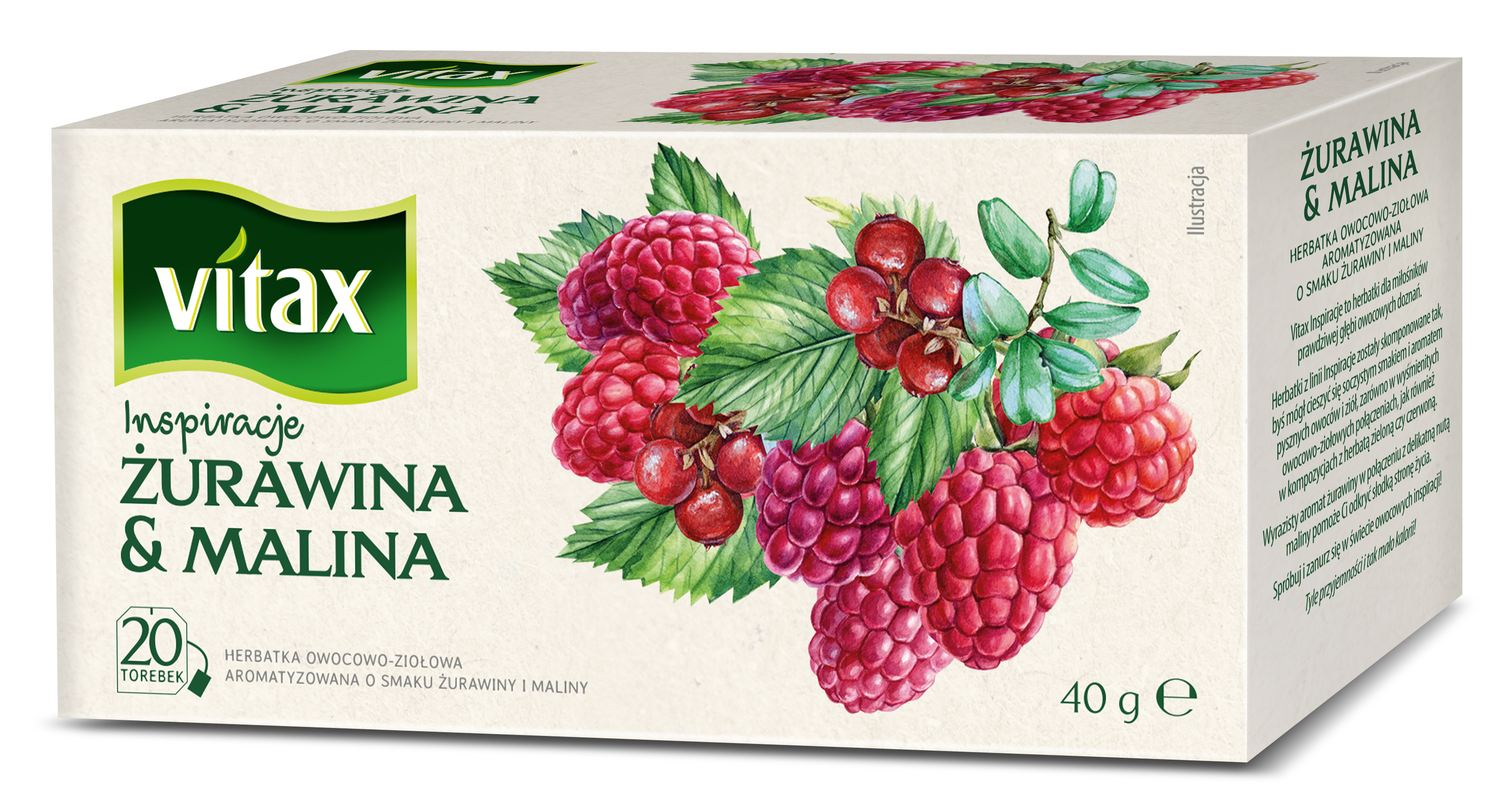 Herbata Vitax Inspiracje Żurawina&Malina 20S