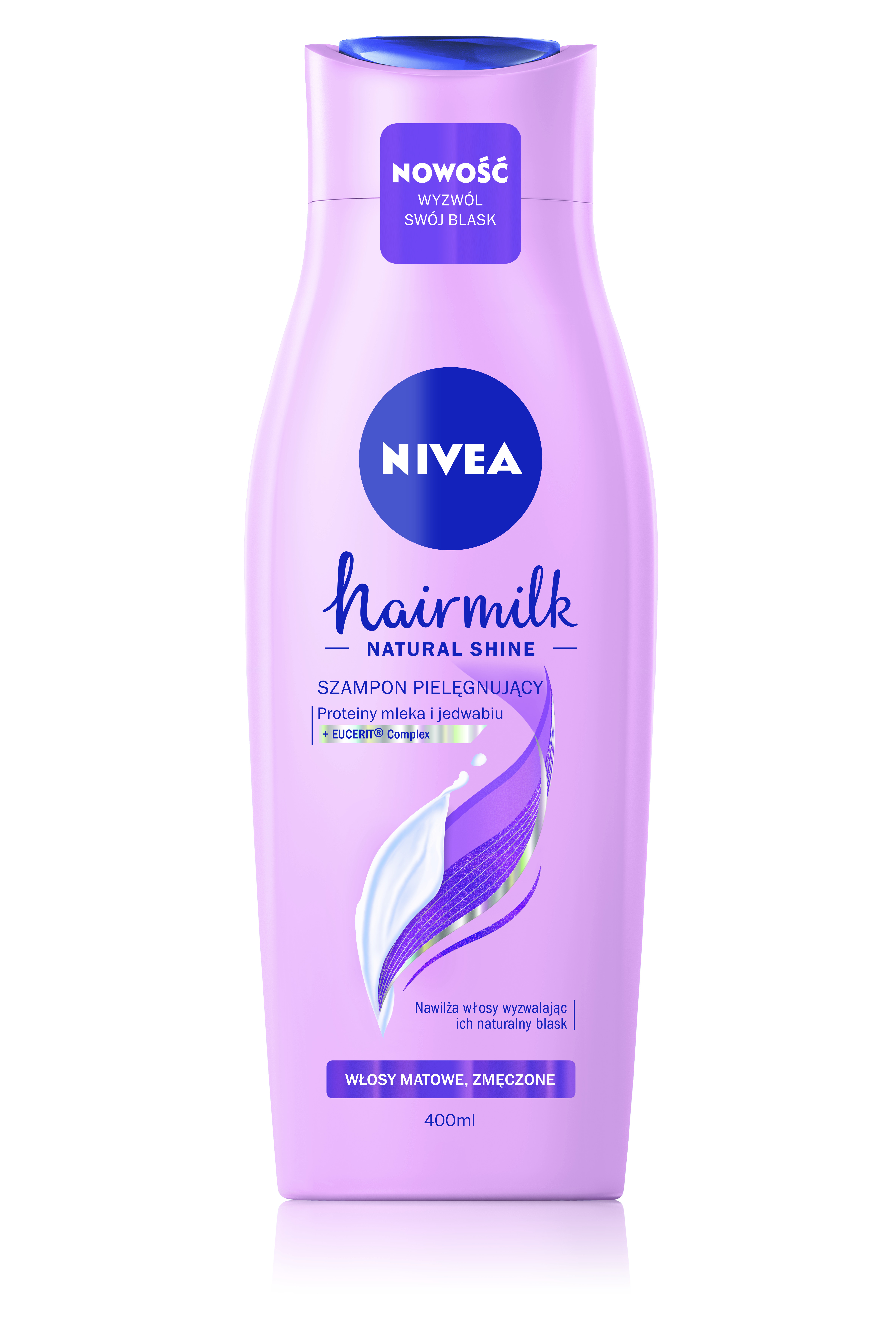 Nivea Mleczny Szampon Wyzwalający Blask Hairmilk Natural Shine 400 Ml