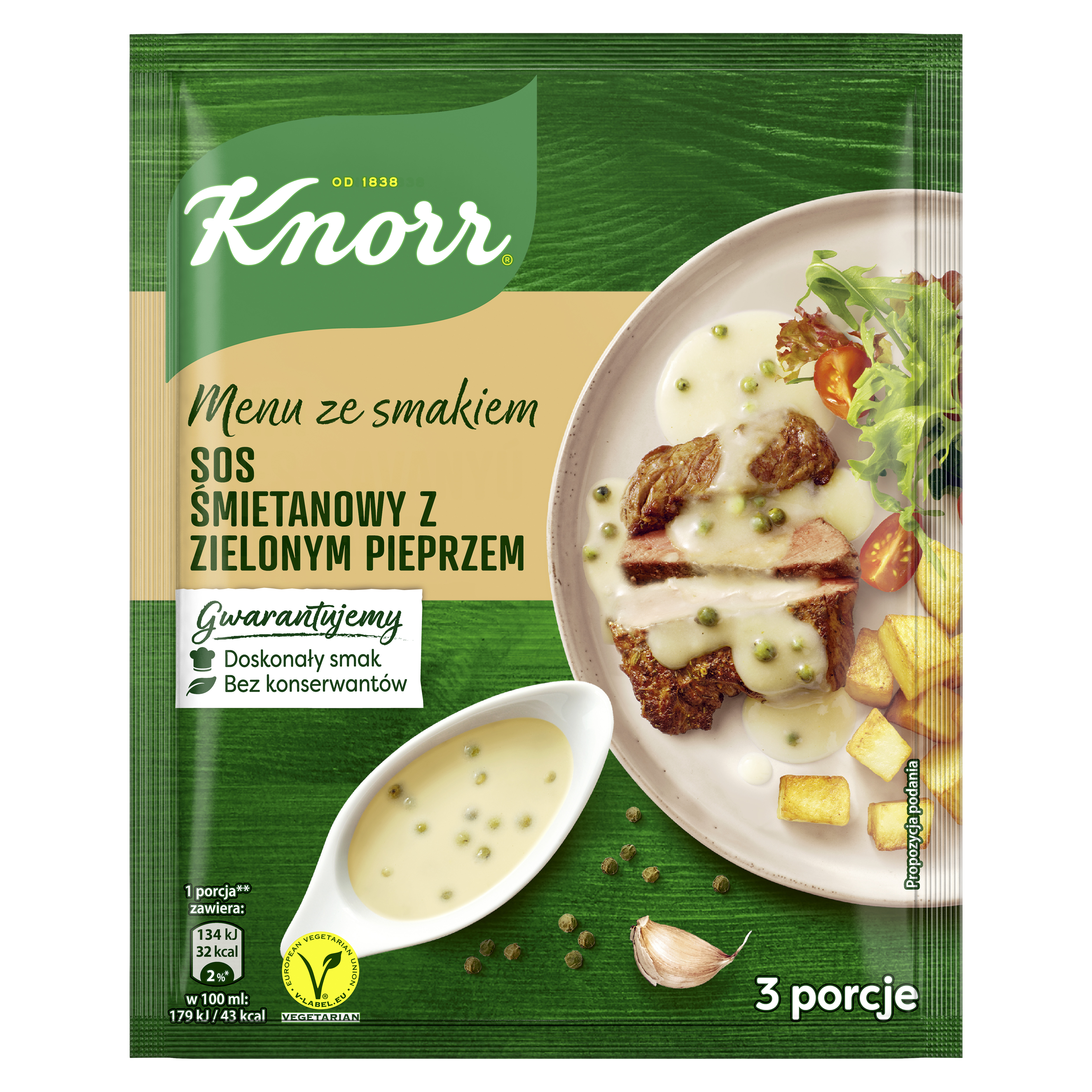 Knorr Sos Śmietanowy Z Zielonym Pieprzem 30 G