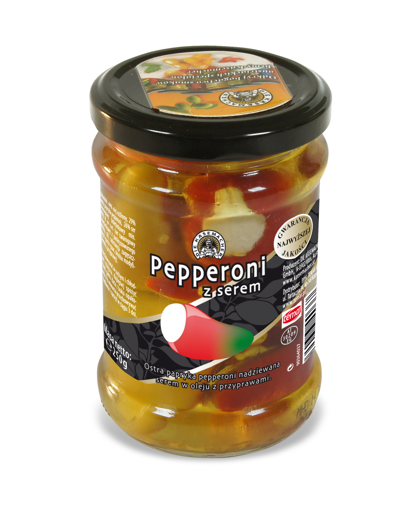 Papryka Pepperoni Nadziewana Serem Świeżym Käsemacher 250G