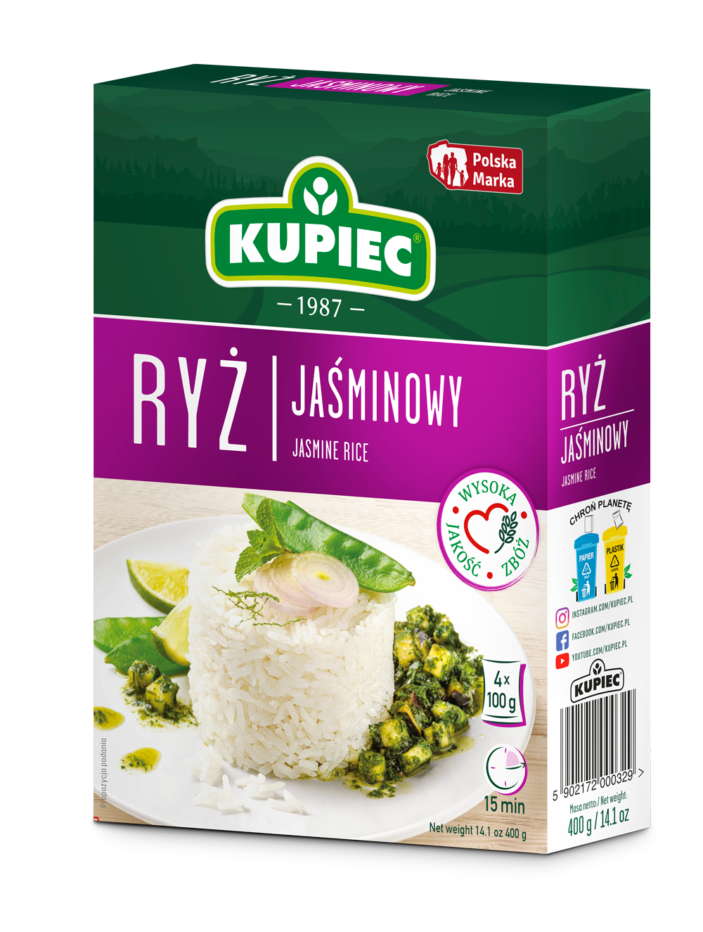 Kupiec Ryż Jaśminowy 4 X100G
