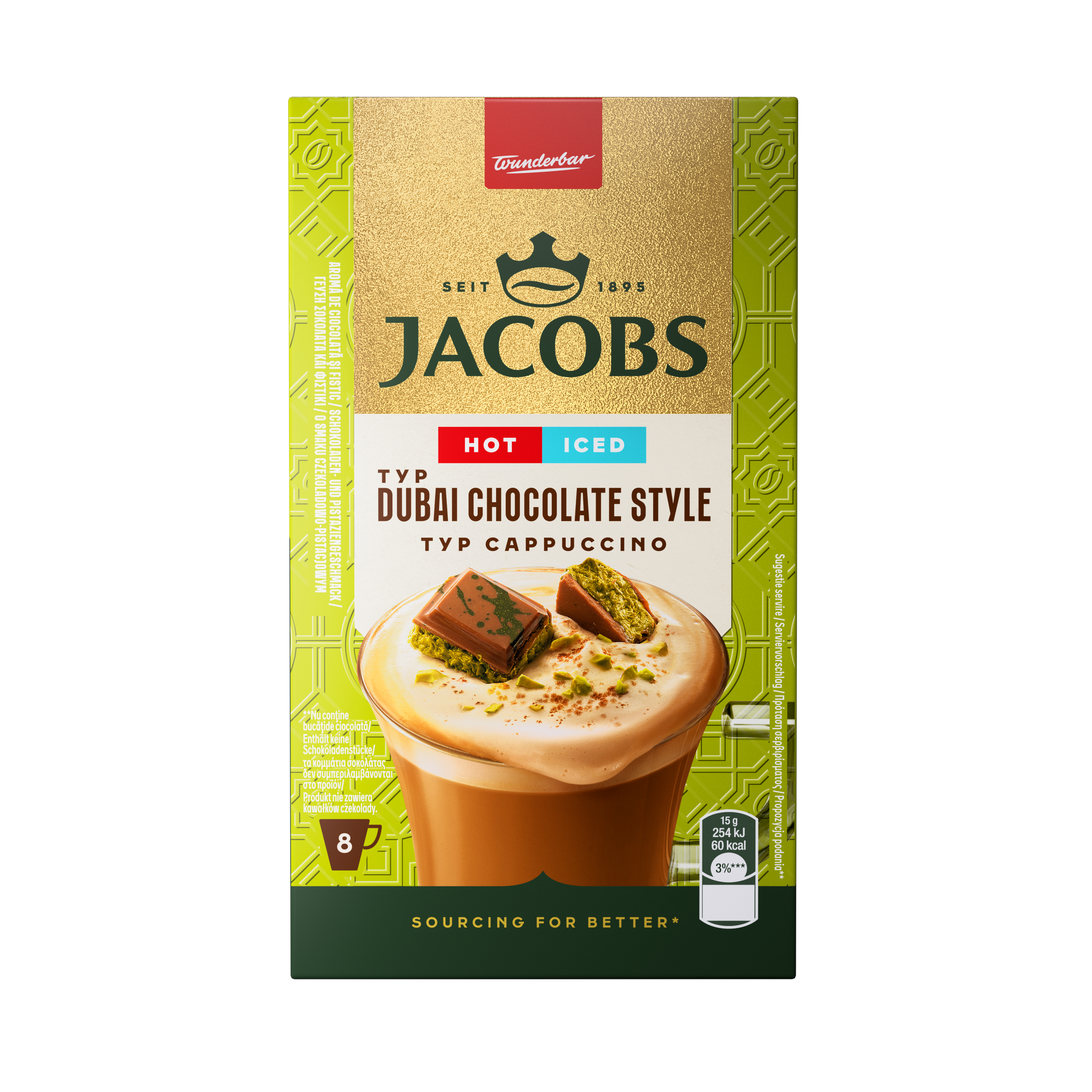 Jacobs Dubai Chocolate Style Cappucino Rozpuszczalny Napój Kawowy 8X15G