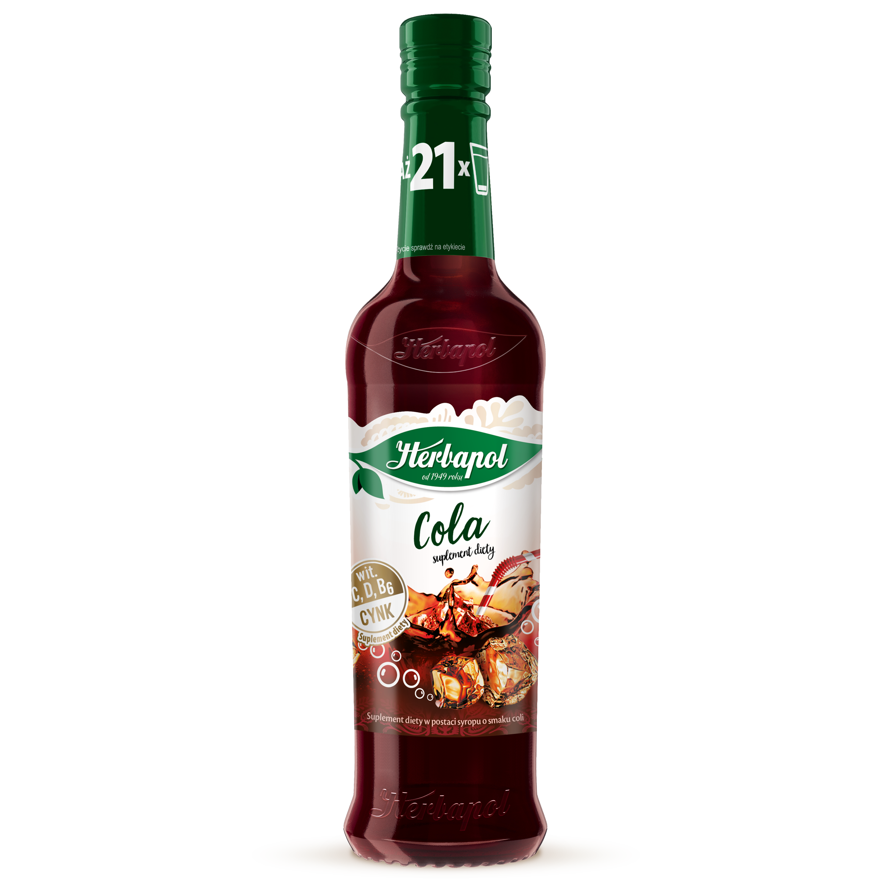 Herbapol Syrop Suplement Diety Cola Z Witaminami C,D, B6 I Cynkiem 420Ml