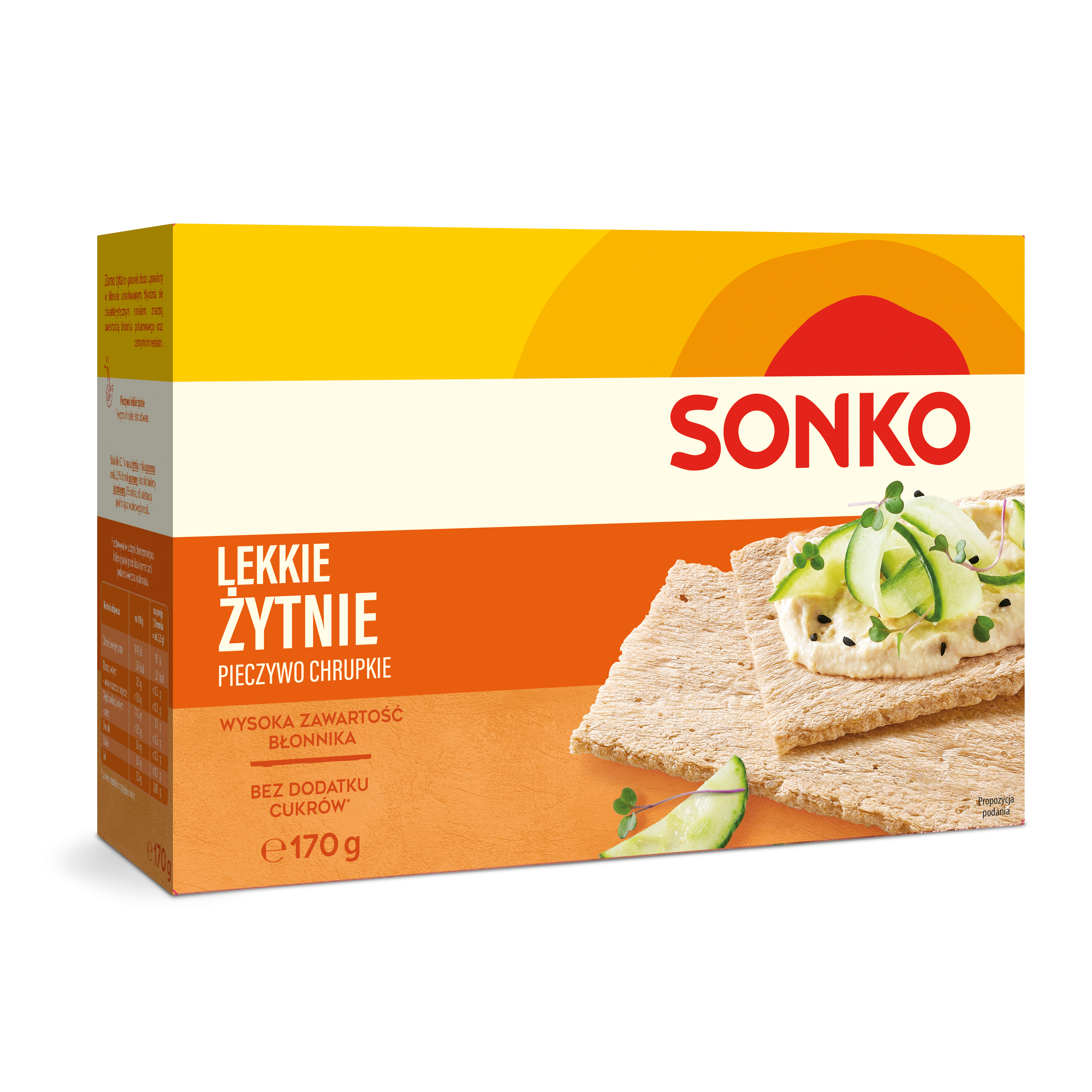 Sonko Pieczywo Chrupkie Lekkie Żytnie 170 G