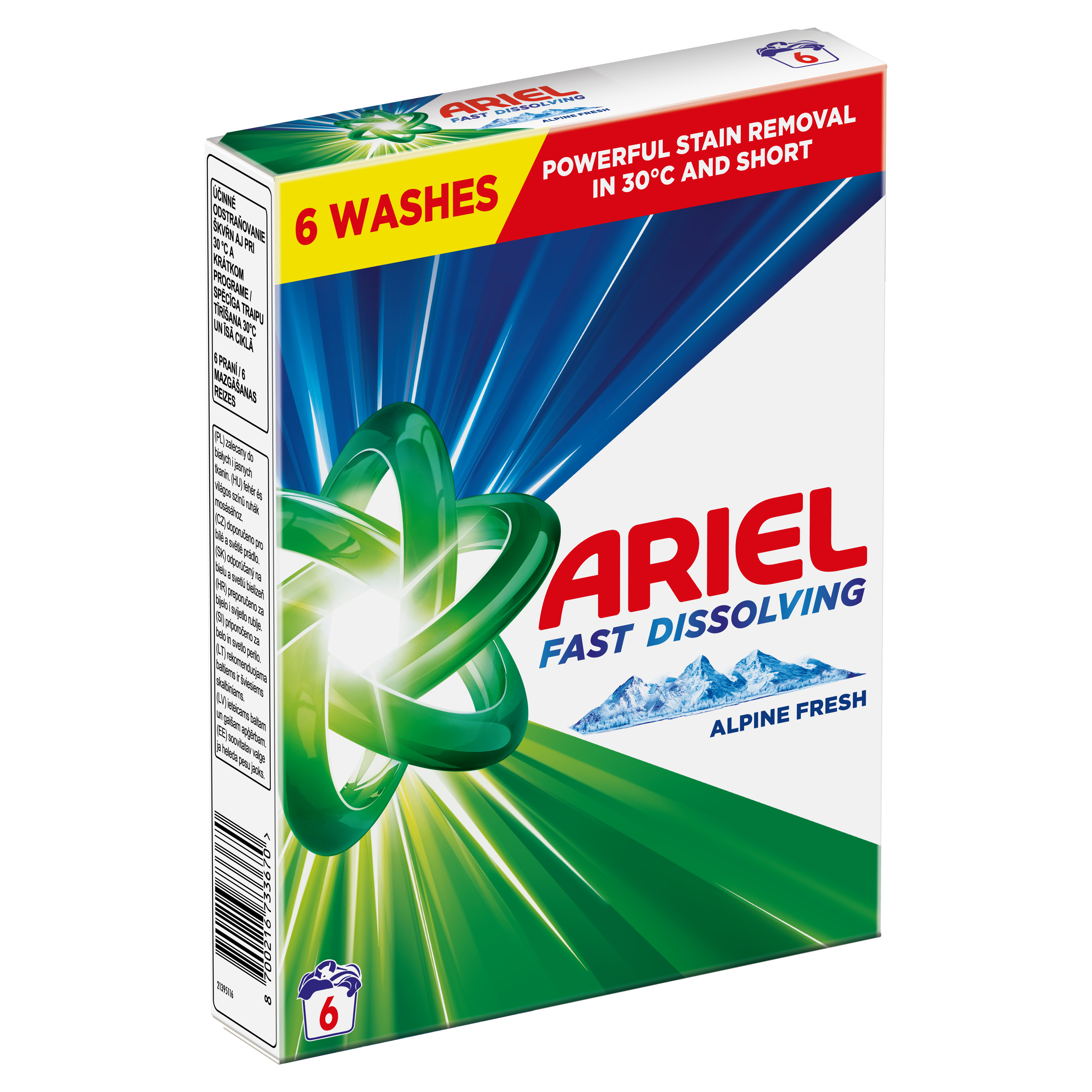 Ariel Alpine Fresh Proszek Do Prania Detergent Do Prania, 330 G, 6 Prań