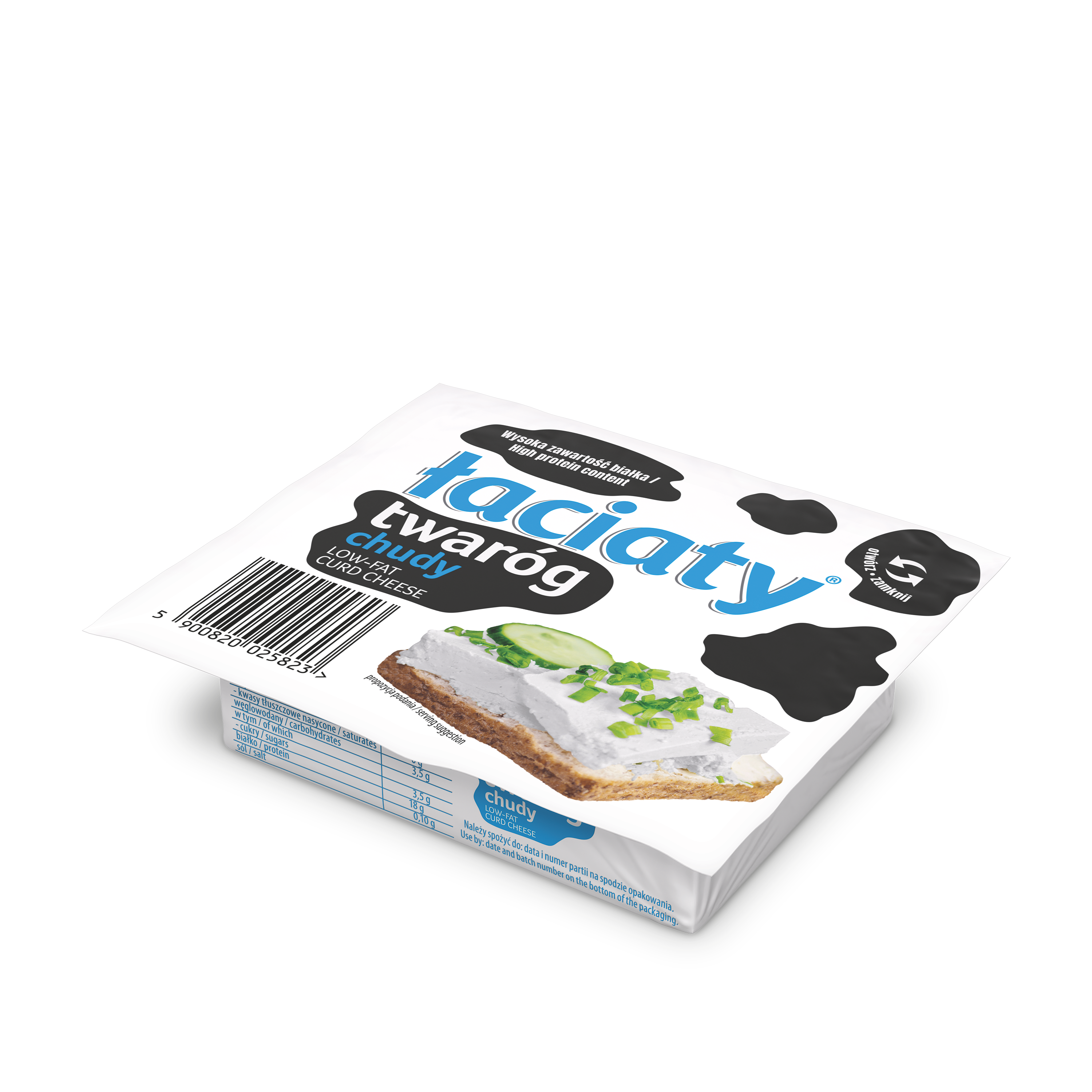 Twaróg Łaciaty Chudy Kostka 250G