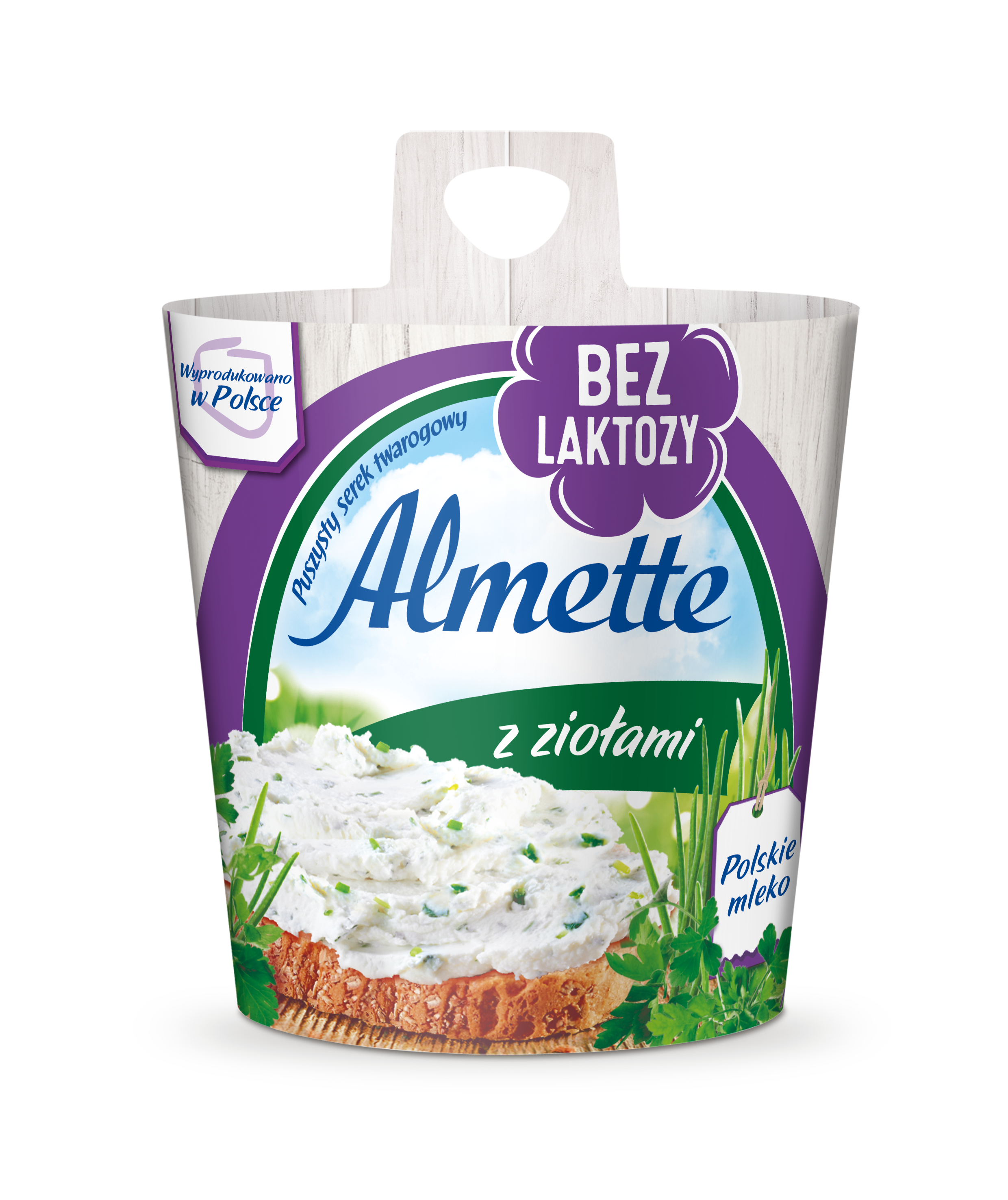 Almette Z Ziołami Bez Laktozy. Puszysty Serek Twarogowy Bez Laktozy. Pasteryzowany. 150 G