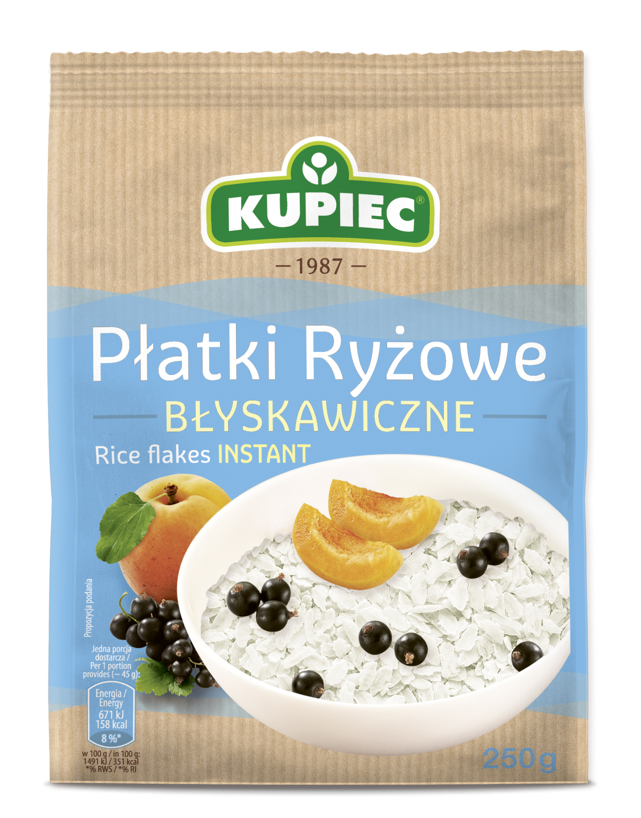 Kupiec Płatki Ryżowe Błyskawiczne 250G