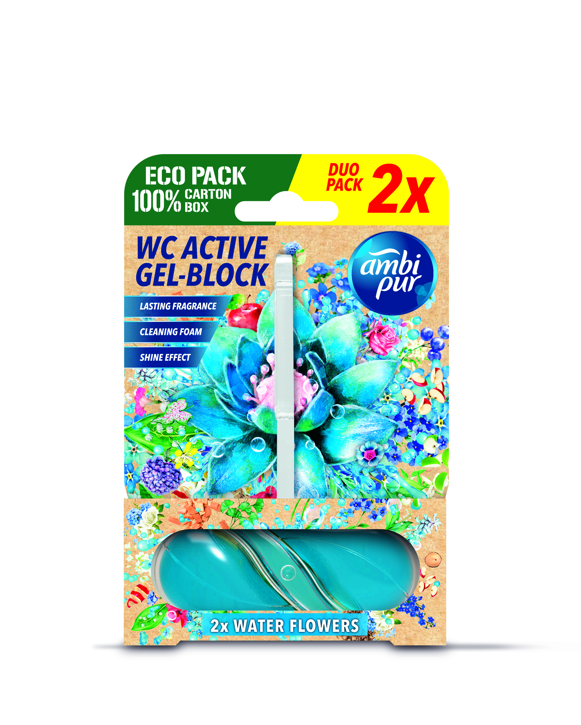 Ambi Pur Active Gel Block Zwieszka Do Wc Water Flowers 2 X 45 G