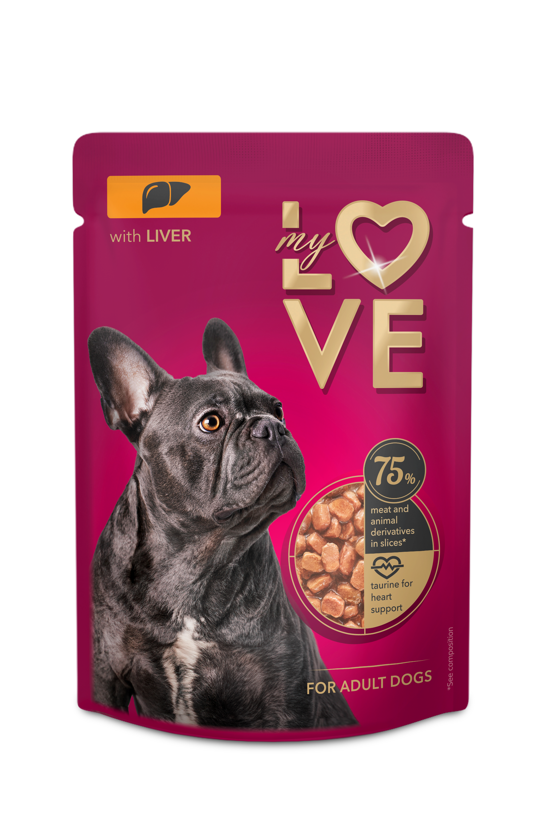 My Love Pełnoporcjowa Karma W Saszetkach Dla Dorosłych Psów Z Wątróbką 100G