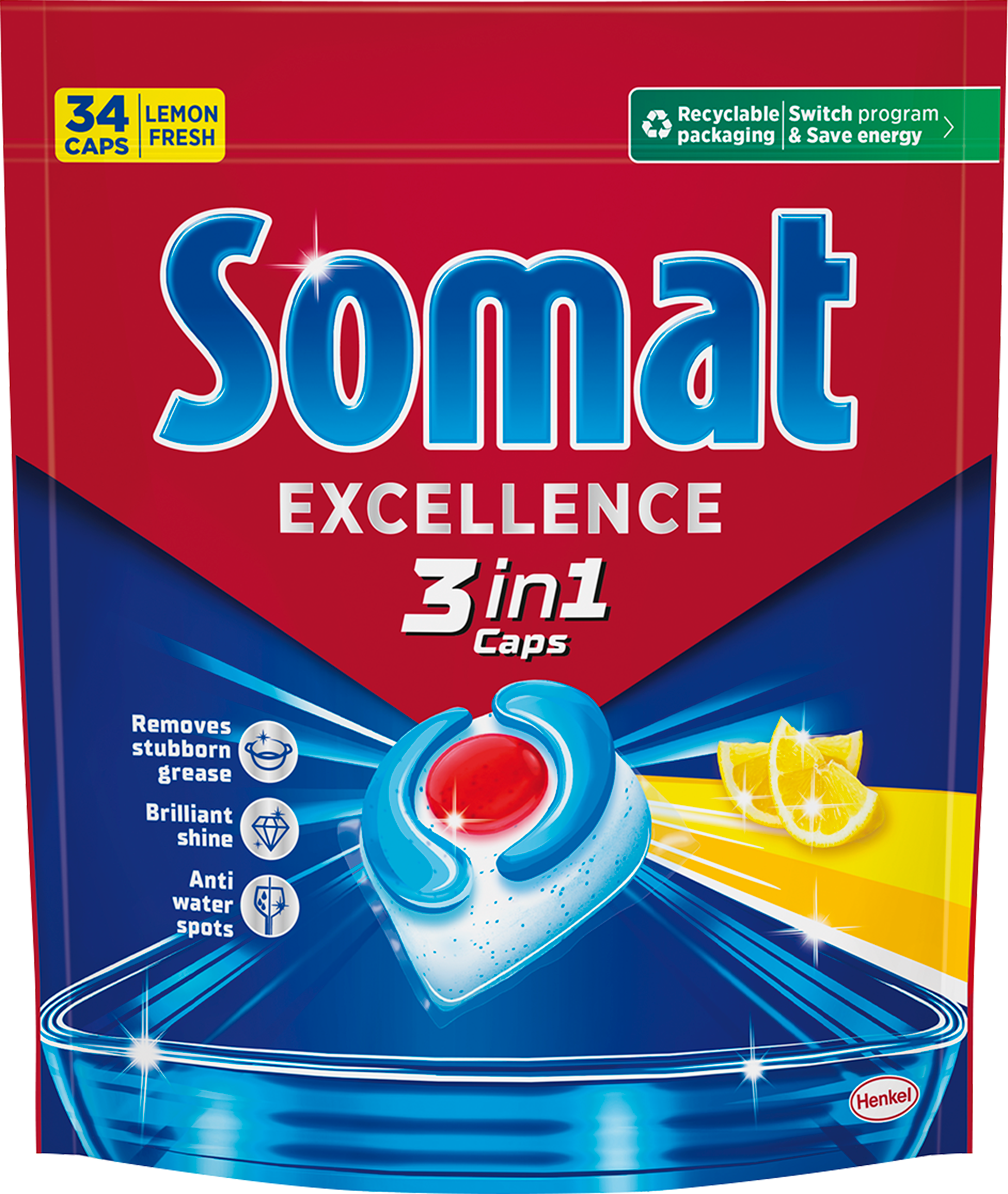 Somat Kapsułki Do Zmywarki 3In1 Lemon 34 Szt.