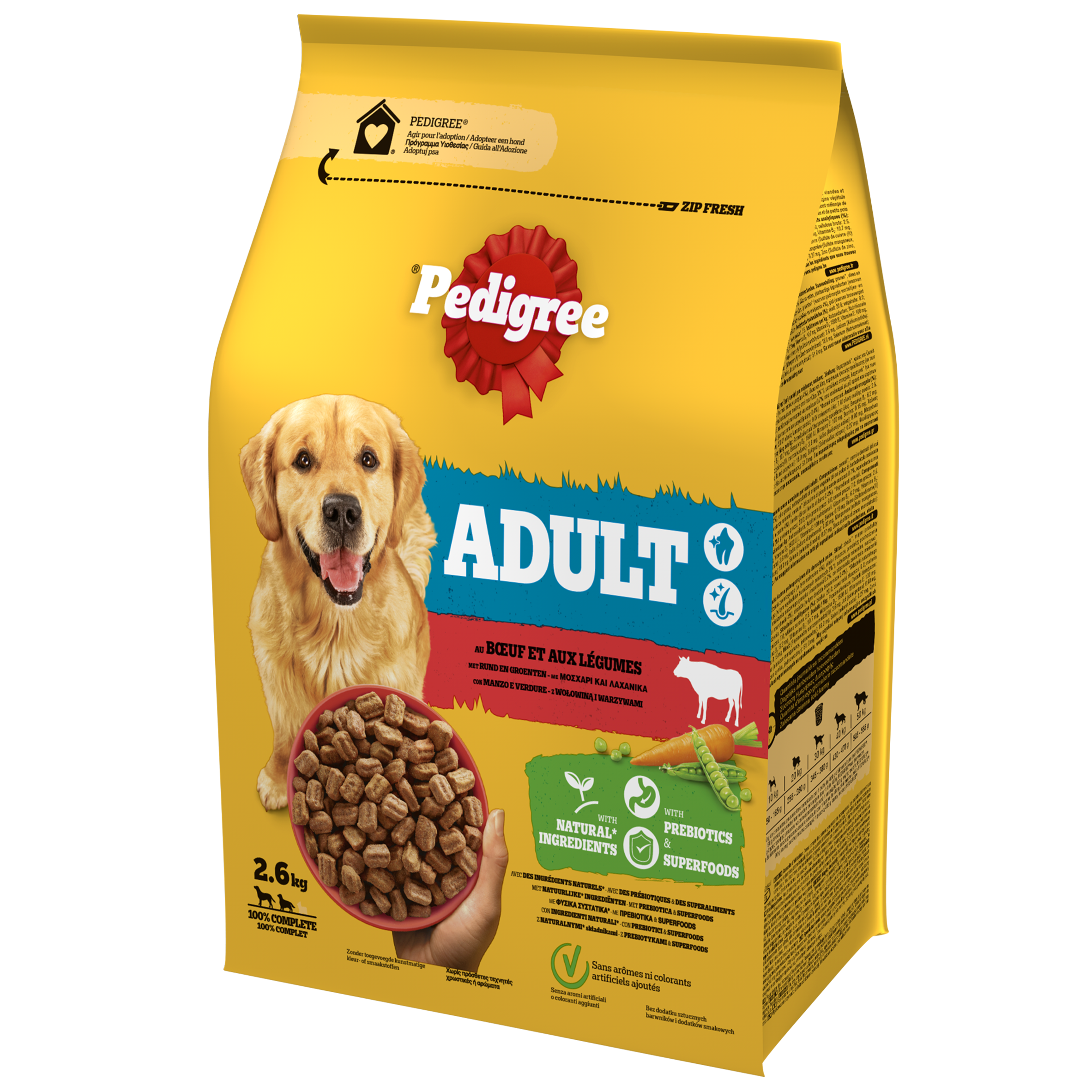 Pedigree Adult Sucha Karma Z Wołowiną I Warzywami 2,6 Kg