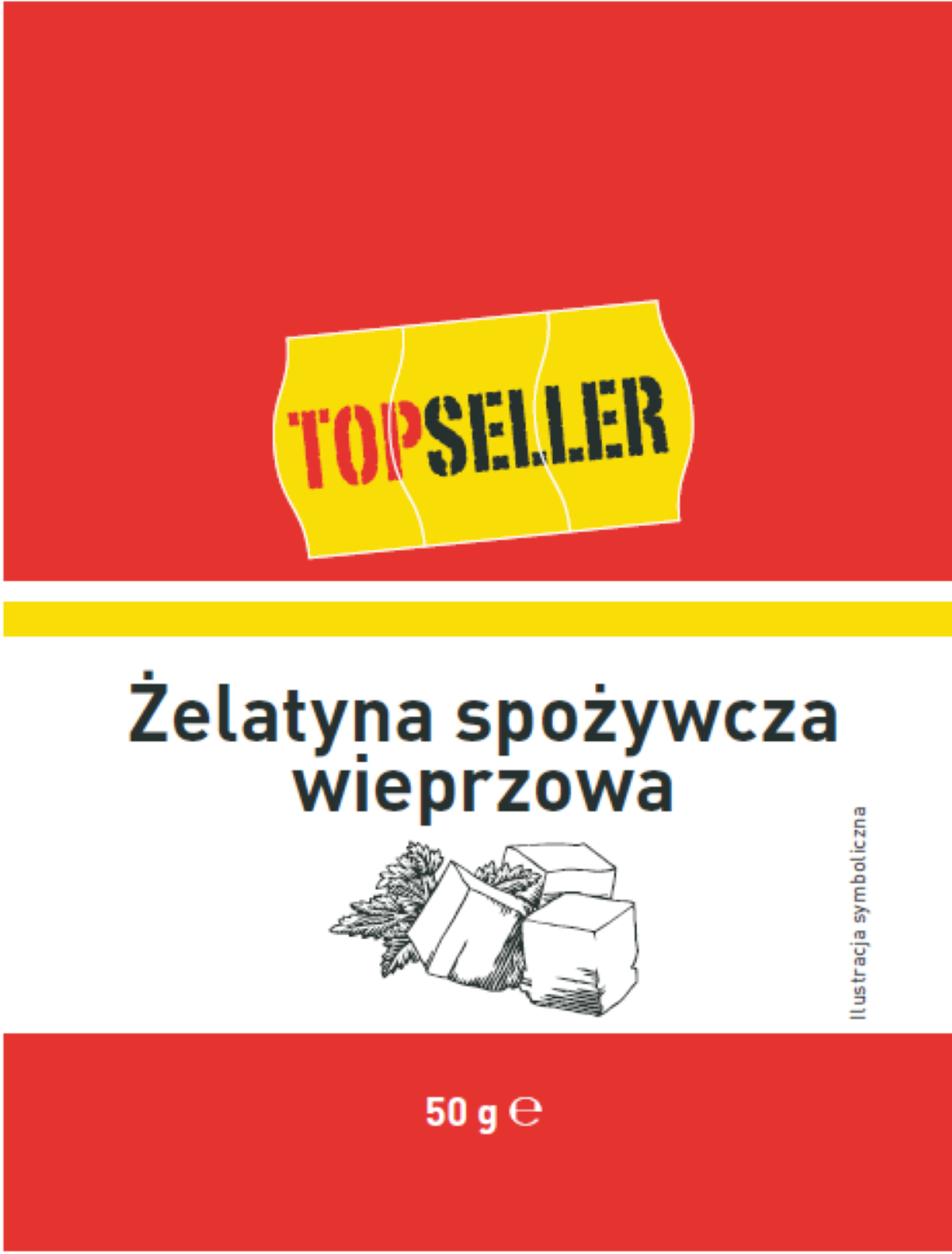 Topseller Żelatyna Spożywcza Wieprzowa 50G