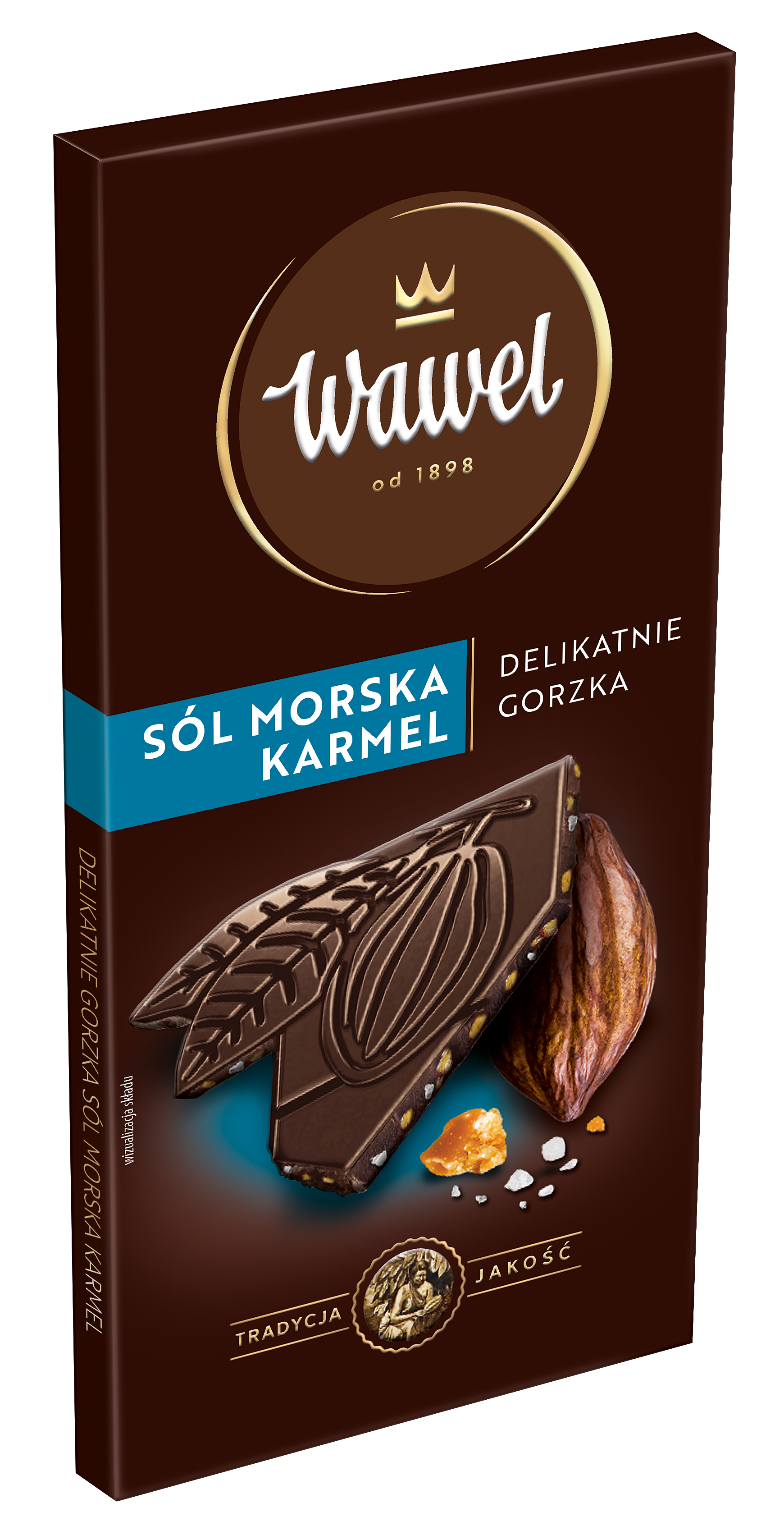 Wawel Czekolada Premium Delikatnie Gorzka Karmel I Sól Morska 90G