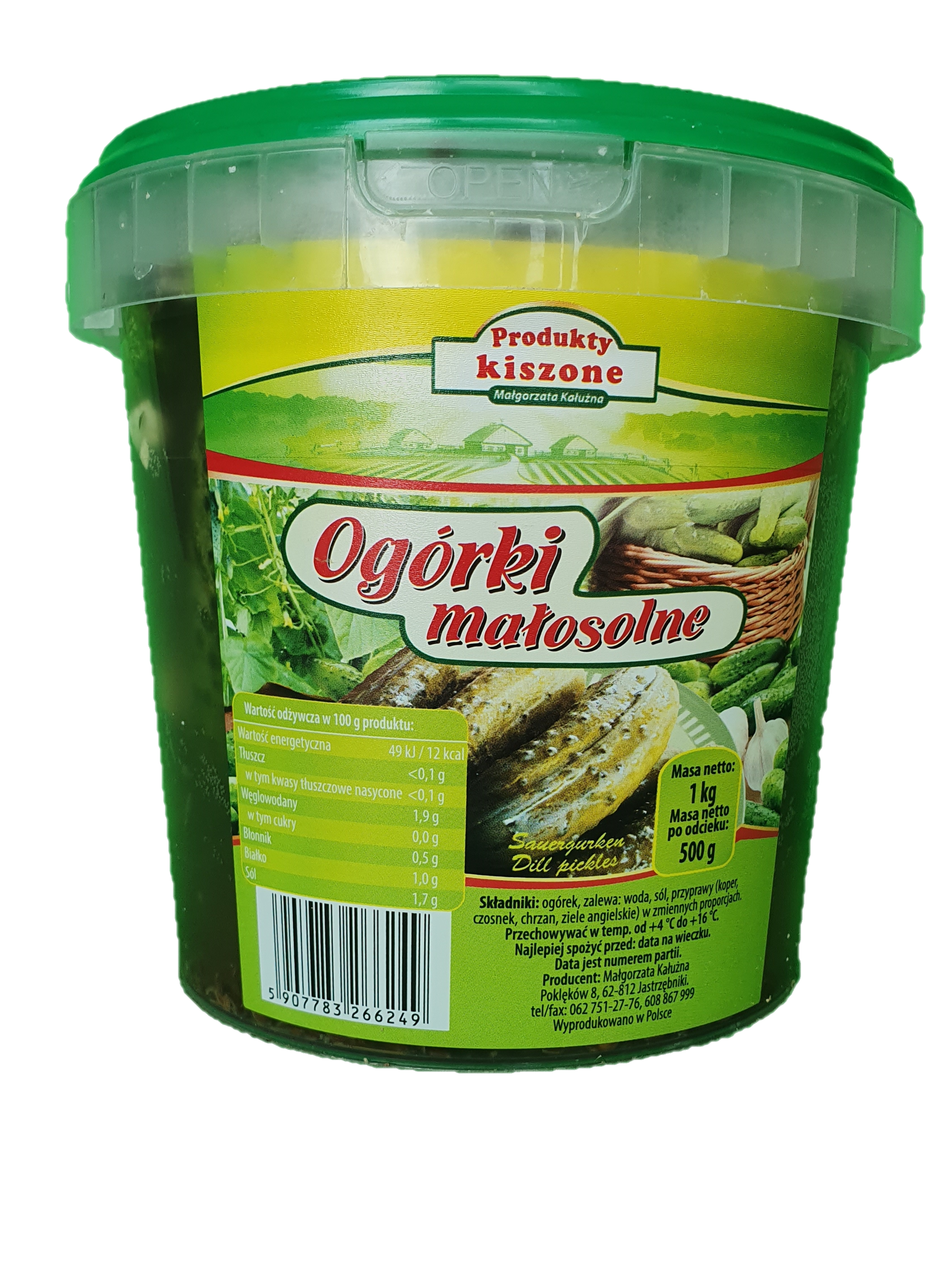 Ogórki Małosolne Polska 500G Małgorzata Kałużna