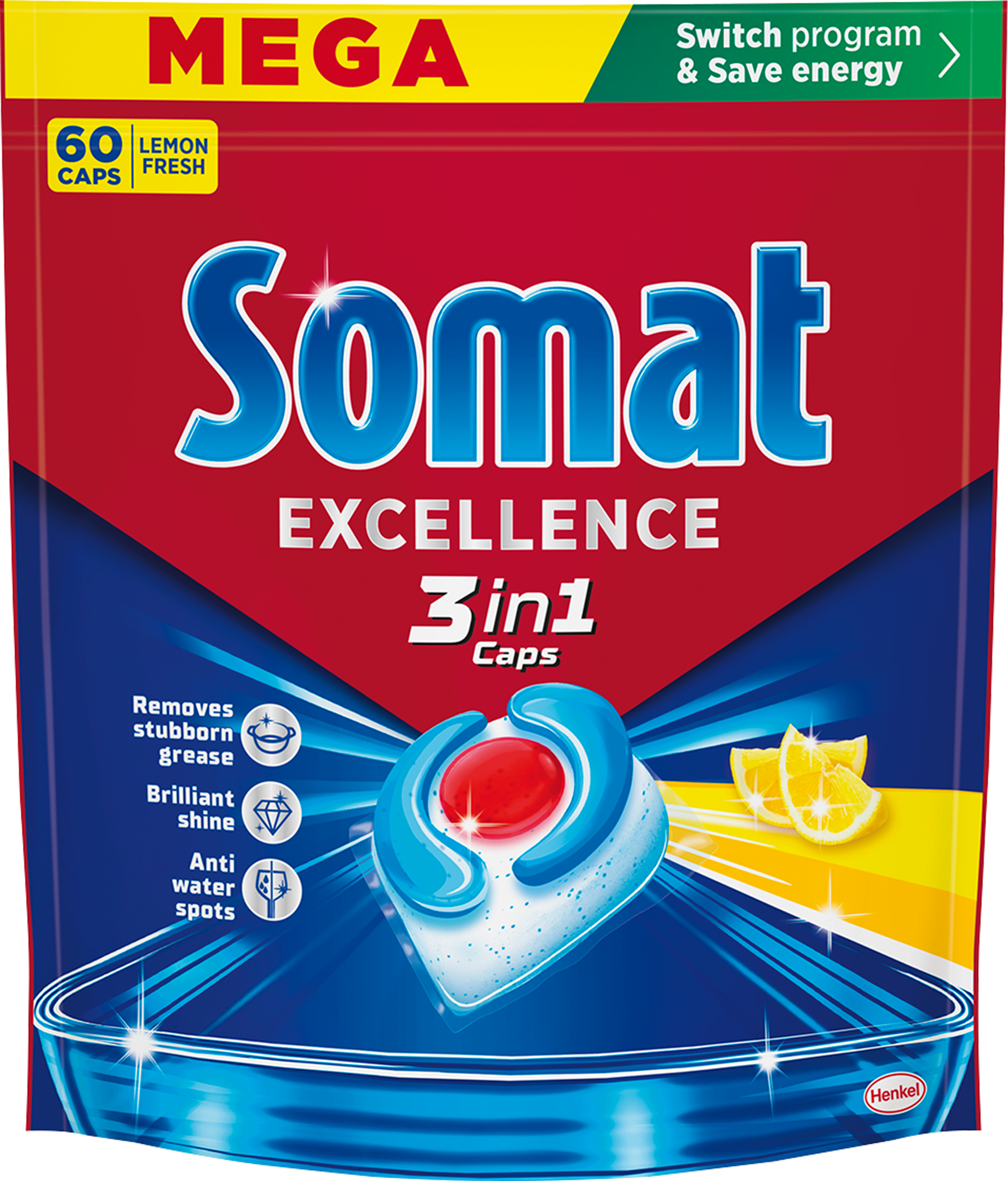 Somat Kapsułki Do Zmywarki 3In1 Lemon 60 Szt.