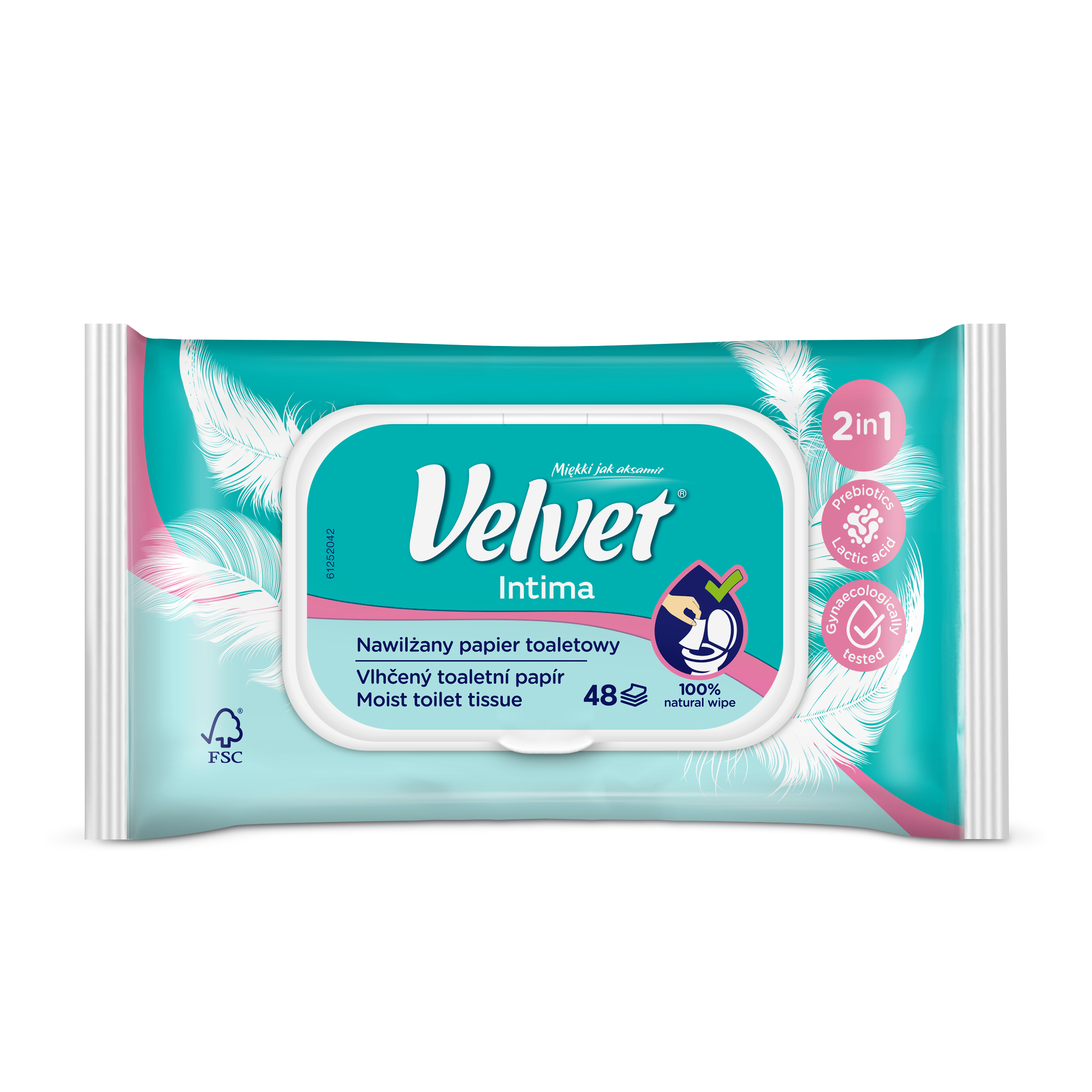Nawilżany Papier Toaletowy Velvet Intima 48 Sztuk