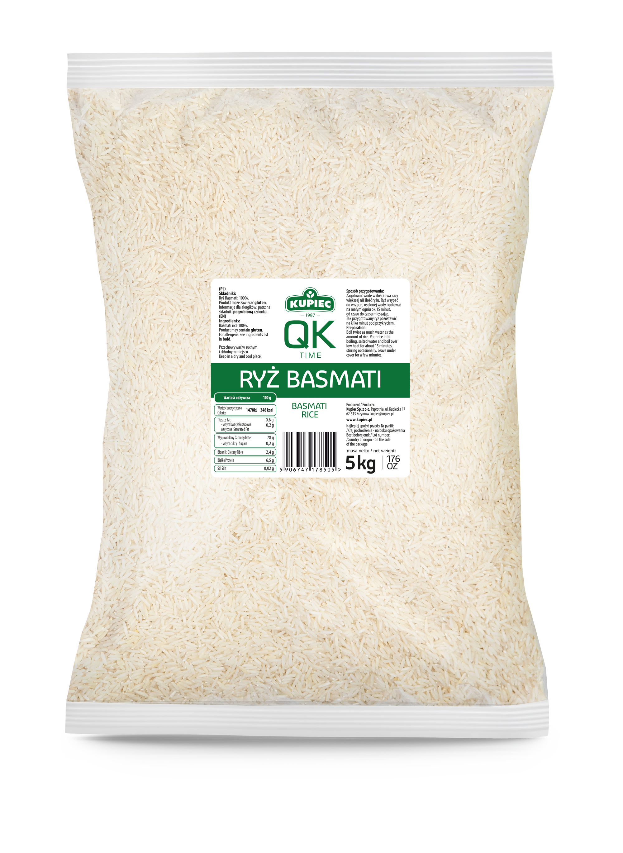 Kupiec Ryż Basmati 5Kg