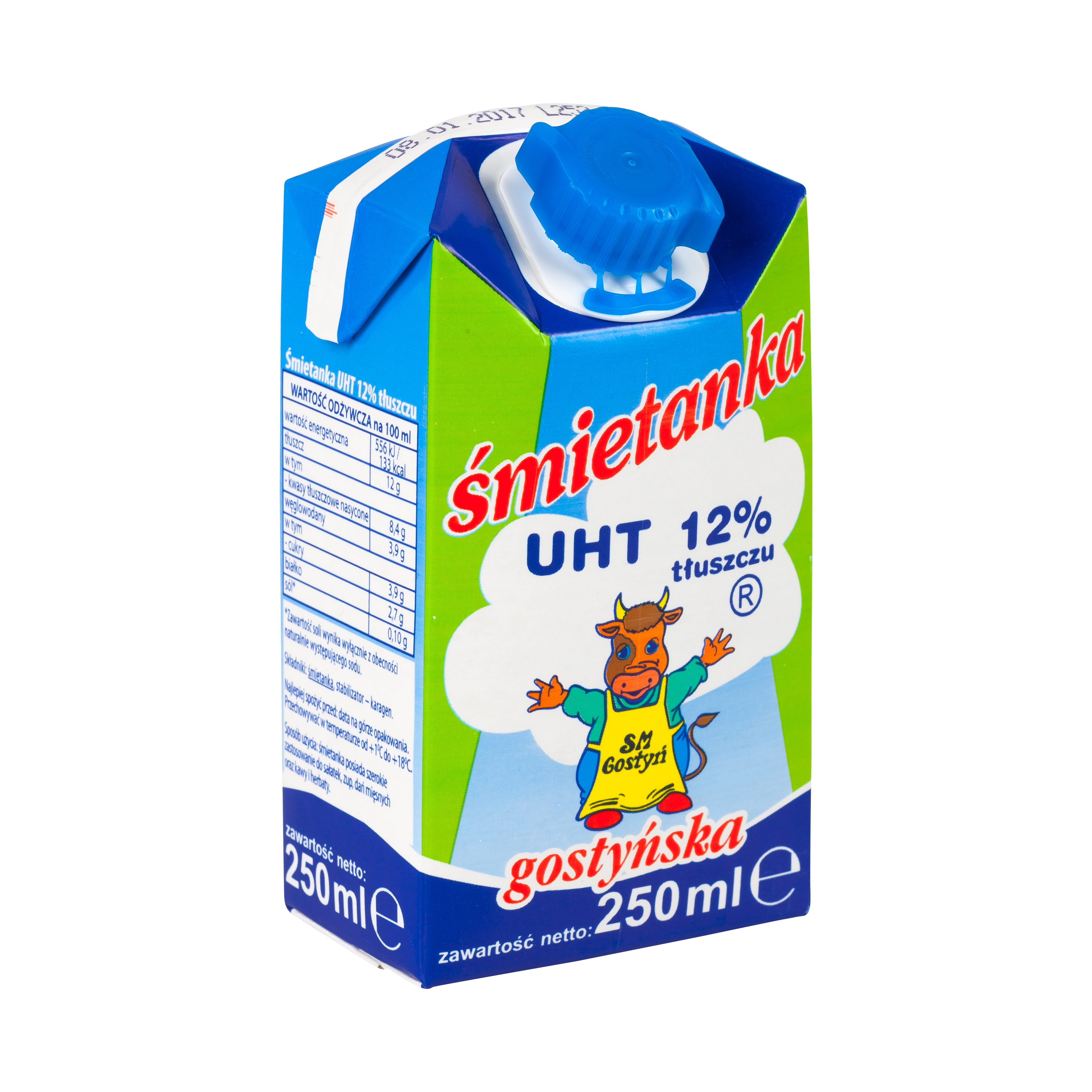 Spółdzielnia Mleczarska W Gostyniu. Śmietanka Uht 12% Gostyńska 250Ml K - 24 Sztuki