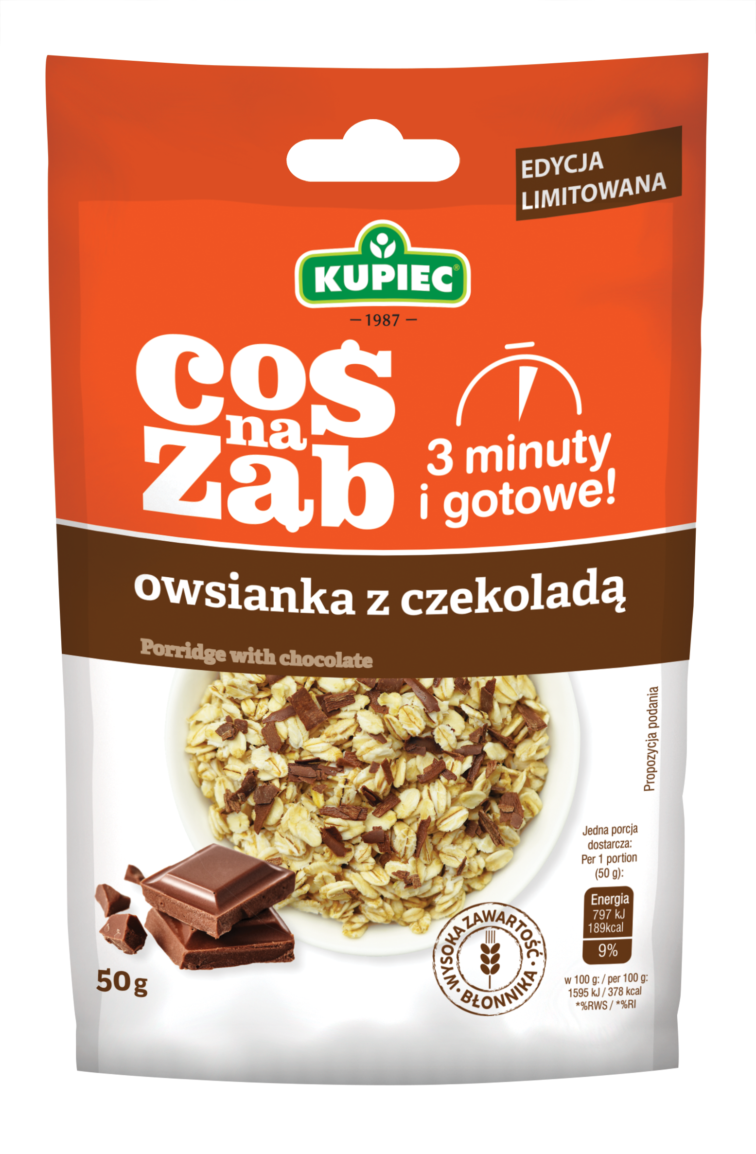 Kupiec Coś Na Ząb Owsianka Z Czekoladą 50G